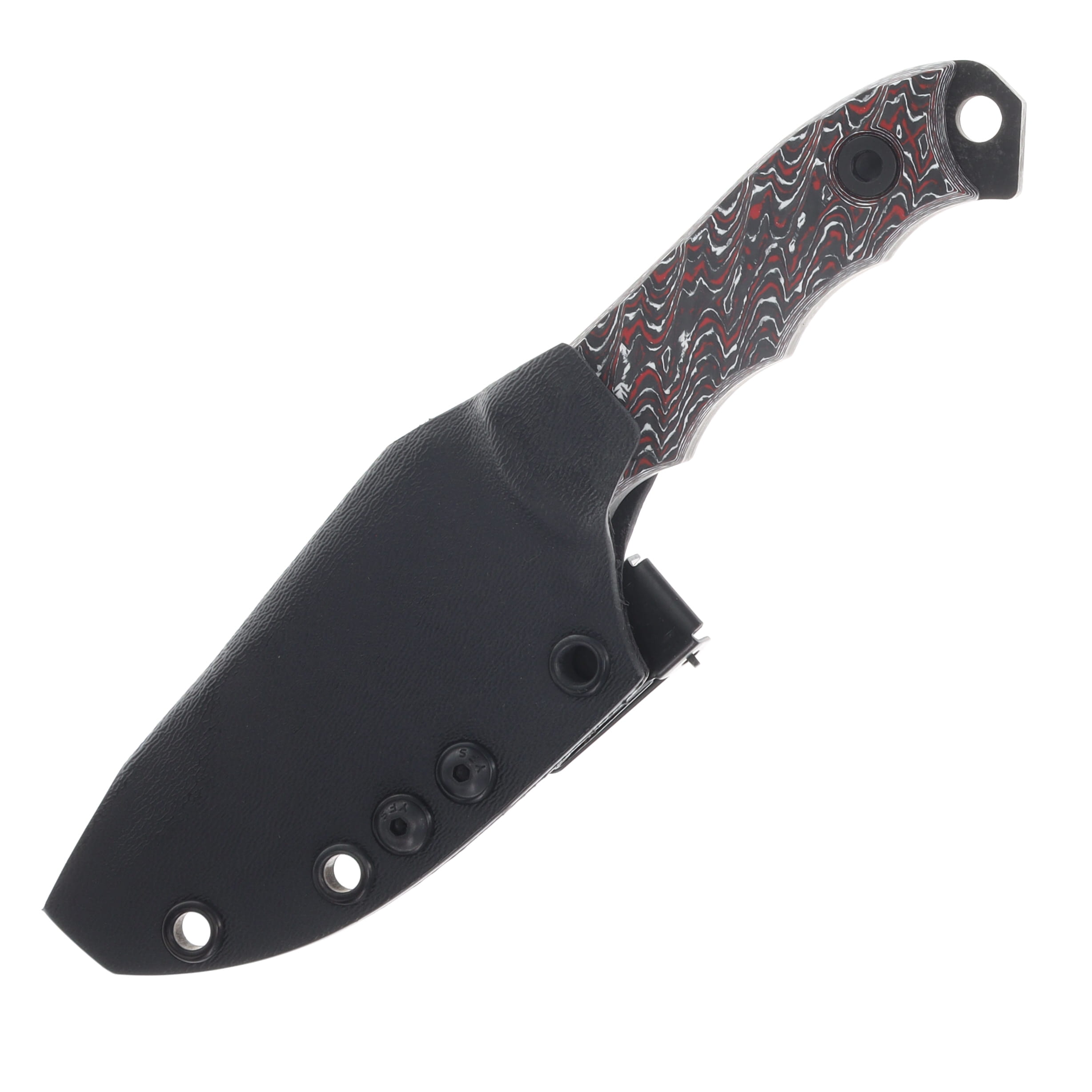 Half Face Blades Disaster Cub Fixed Blade Armor Black Cerakote/Snow Fire FatCarbon HFDISASTERCUBSNOWFIRE View 5