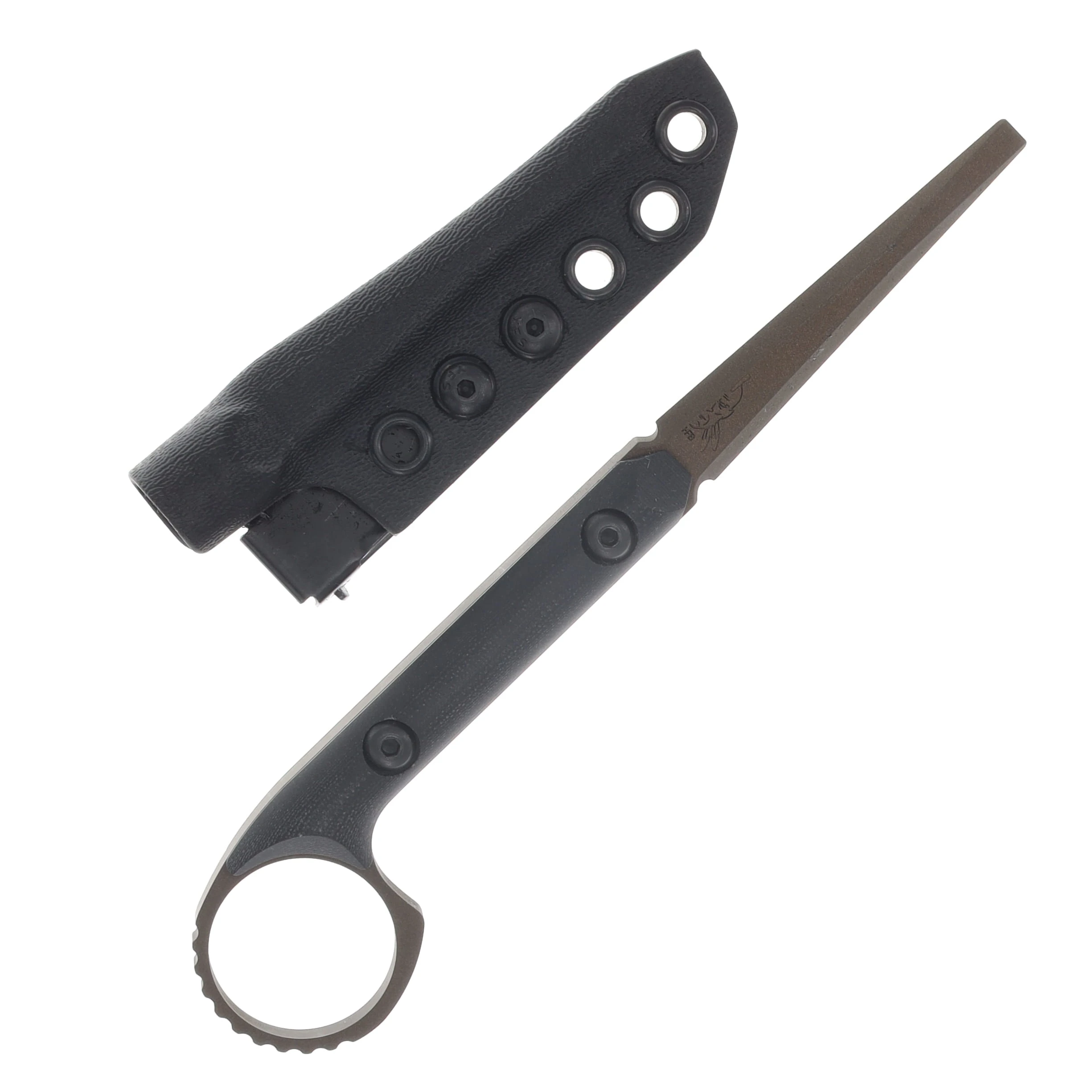 Half Face Blades Ring Flathead Tool Midnight Bronze Cerakote/Smooth Grip Black G-10 HFRINGFLATHDBKMBCER View 2