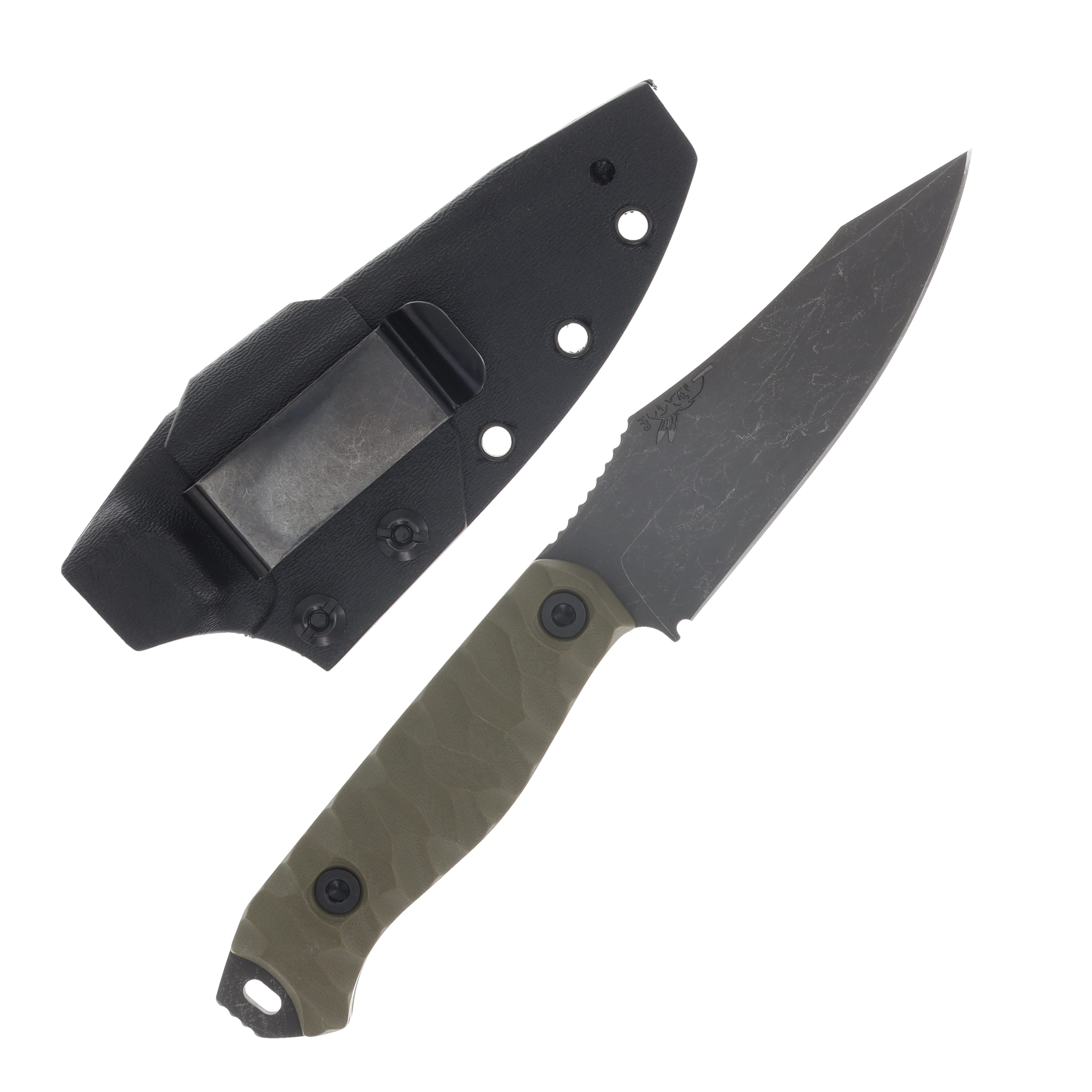 Half Face Blades Field Knife Fixed Blade Textured Grip OD Green G-10 HFFKOD View 2