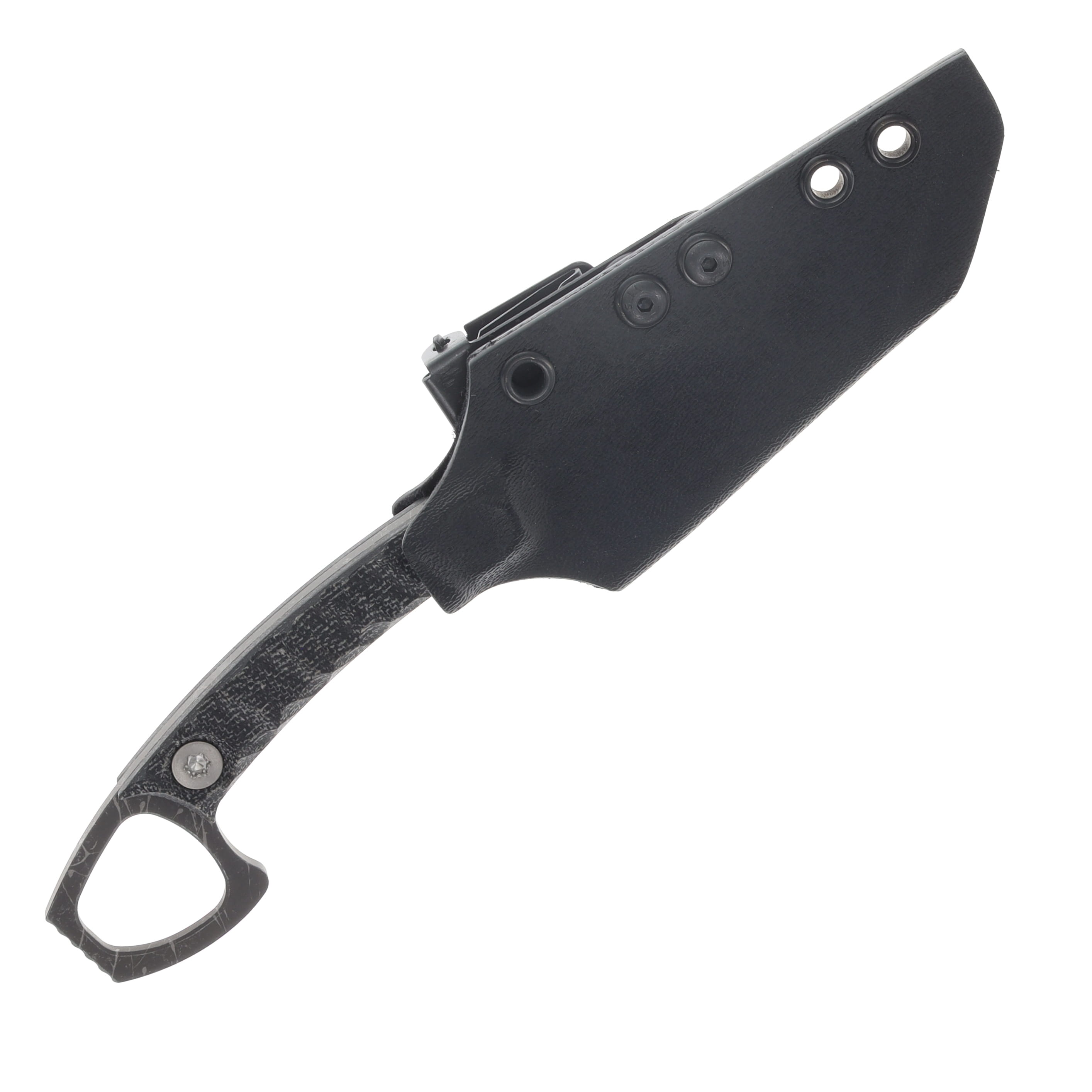 Half Face Blades SOPHS Fixed Blade Knife Textured Grip Black Canvas Micarta HFSOPHSBCM View 4