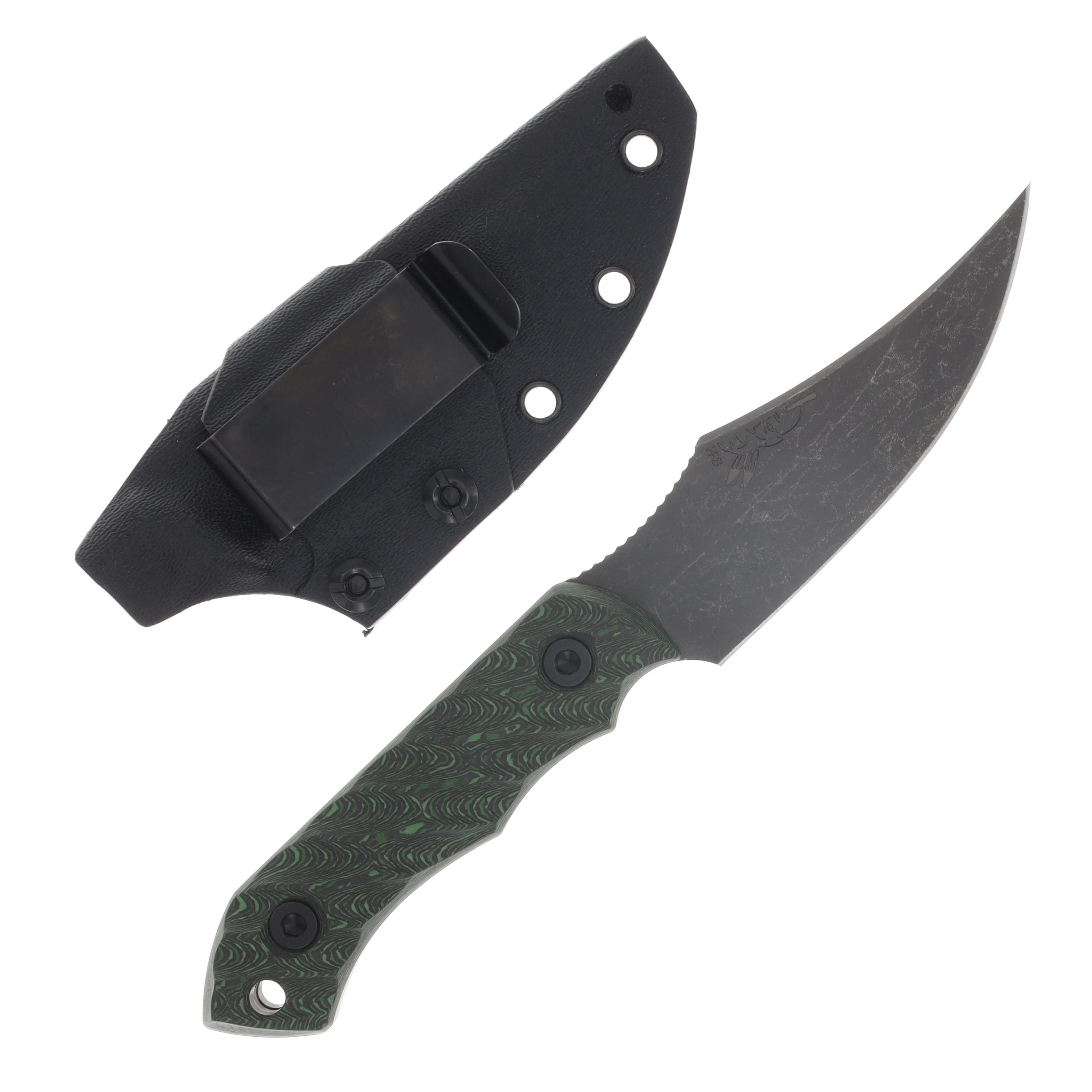 Half Face Blades Red Cloud Fixed Blade Acid Etch S45VN/Jungle Wear FatCarbon HFREDCLOUDJW View 2