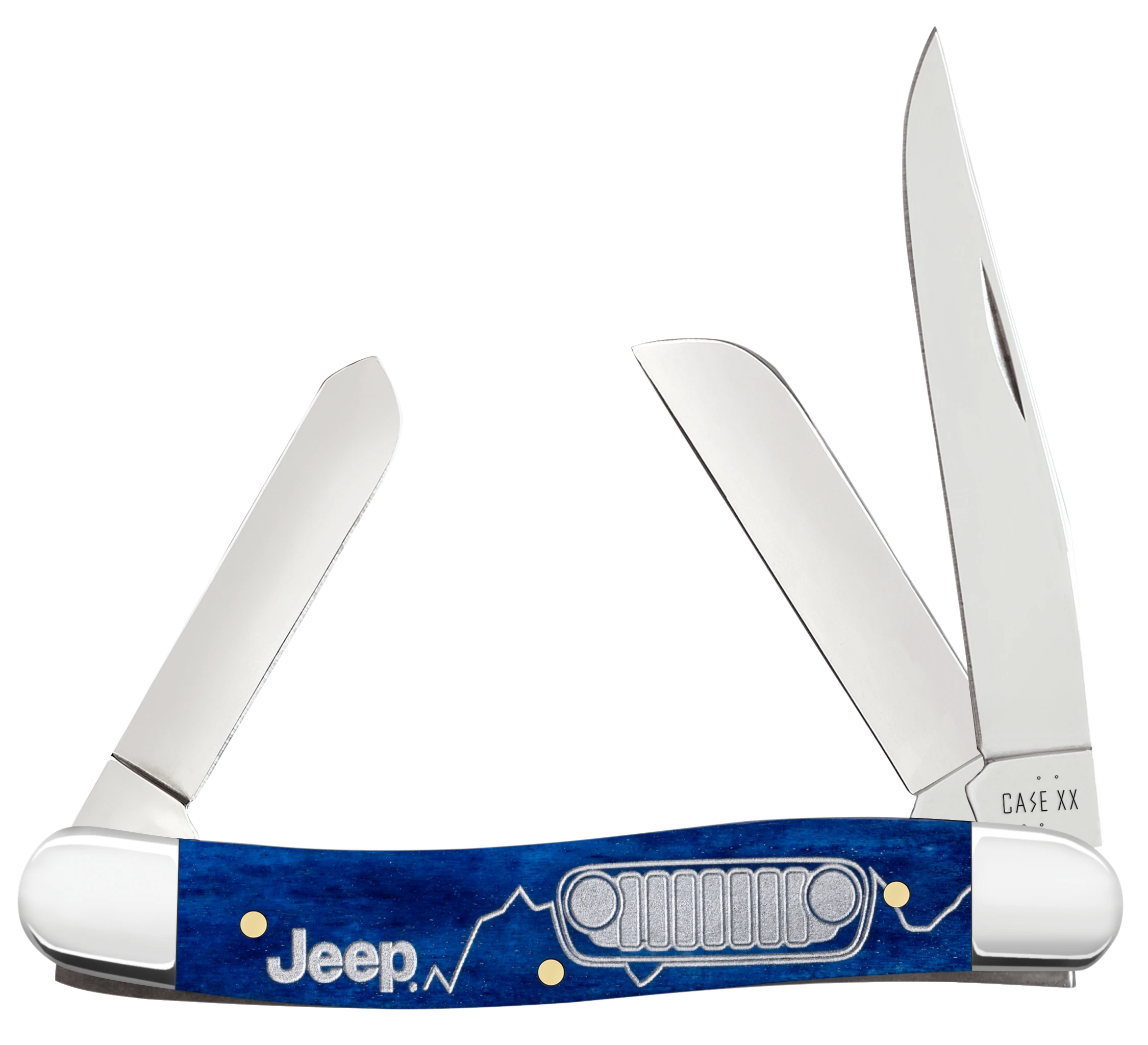 Case XX Embellished Smooth Navy Blue Bone Jeep Medium Stockman View 1