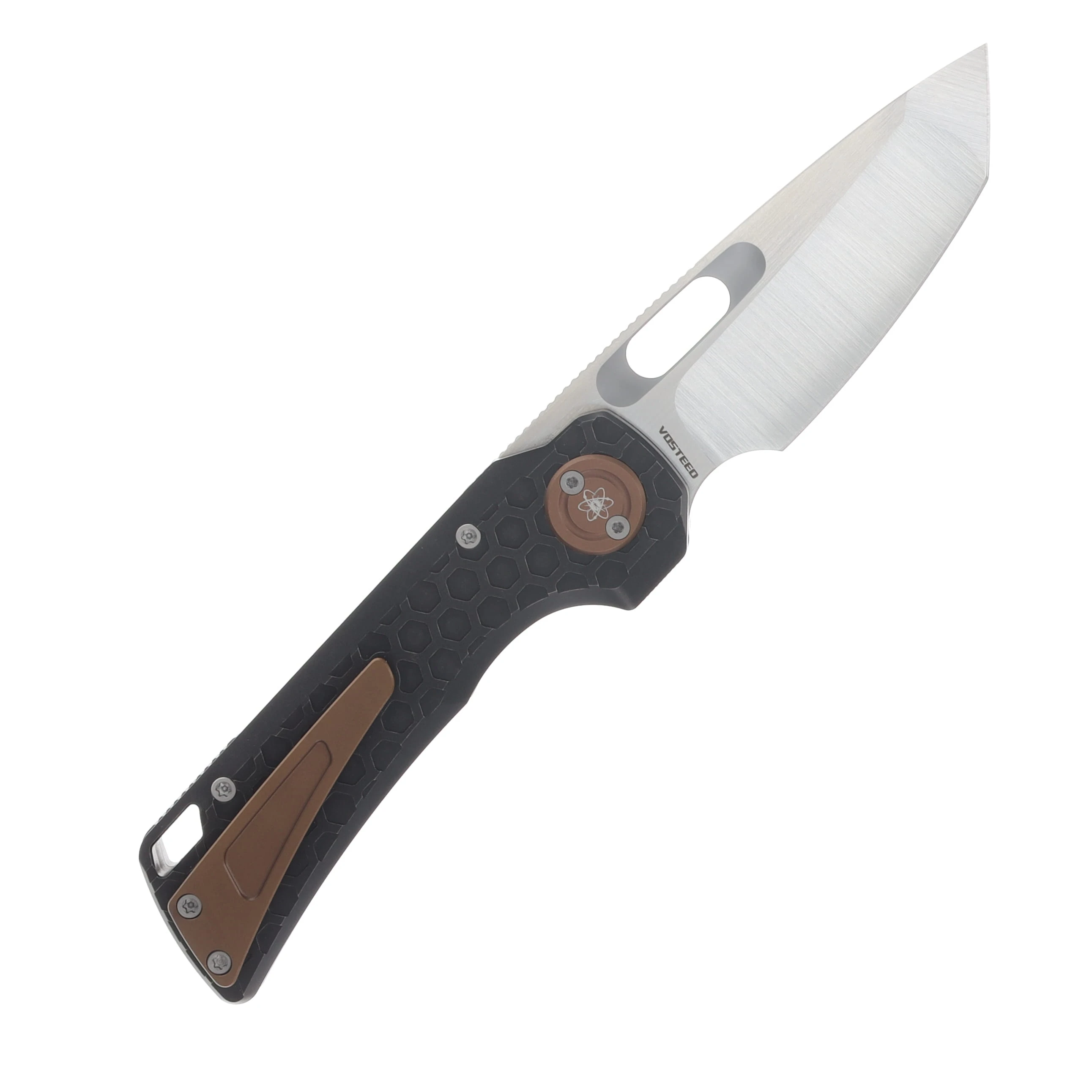 Vosteed Nymble Folder Elmax Hand Belt Satin Bead Blast Blade Black Titanium Handle A4701 View 2
