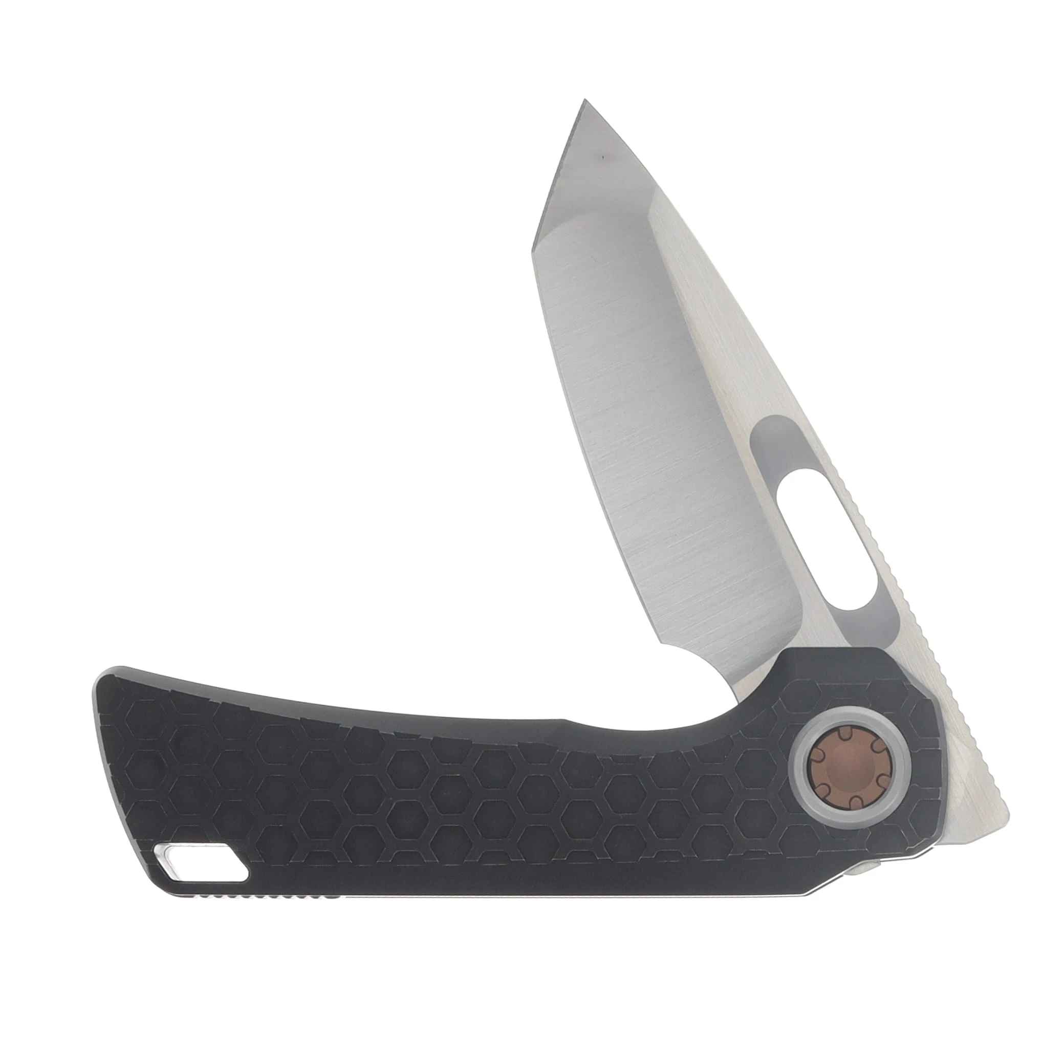 Vosteed Nymble Folder Elmax Hand Belt Satin Bead Blast Blade Black Titanium Handle A4701 View 3