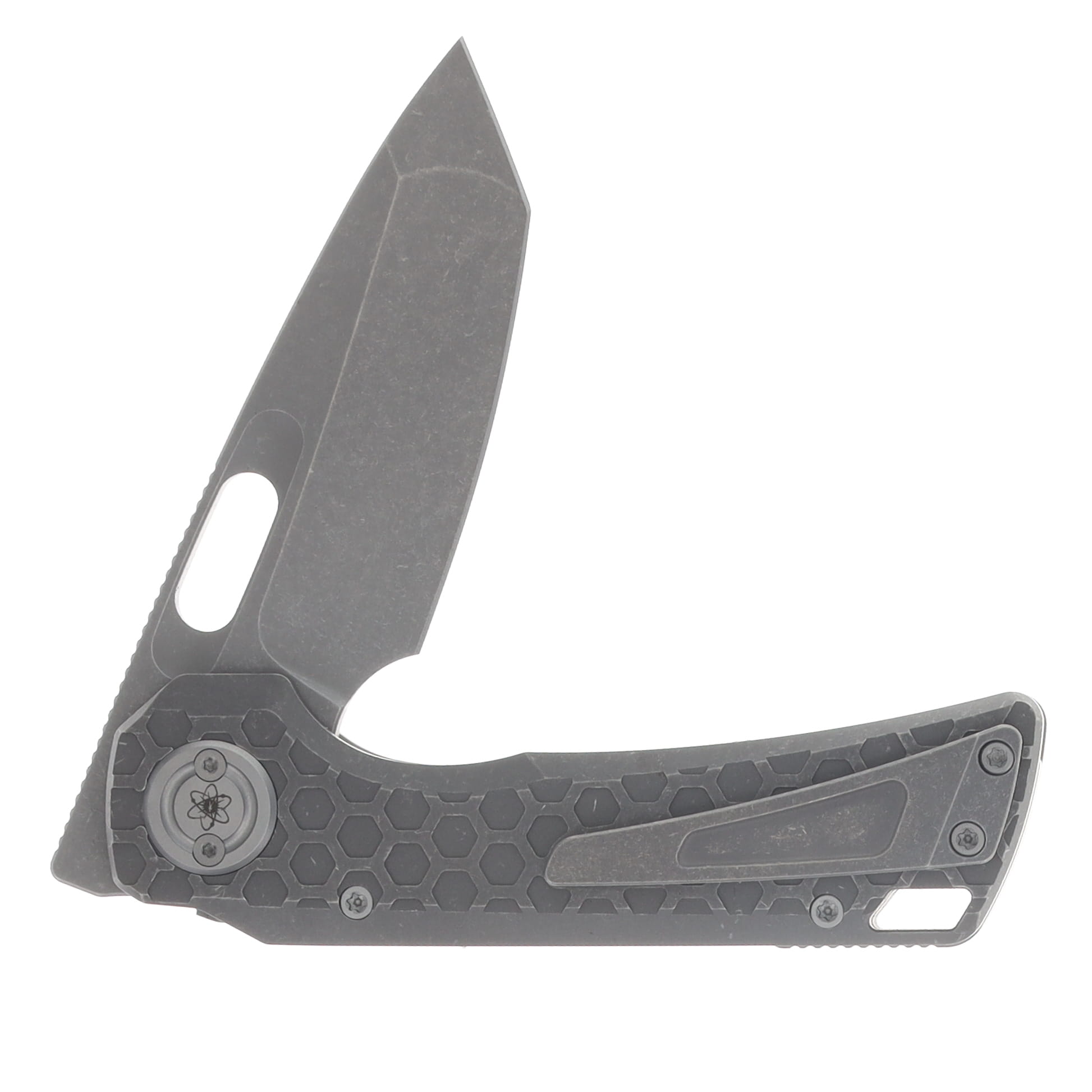 Vosteed Nymble Folder Elmax Acid Wash and SW Blade Acid Wash Gray Titanium Handle A4704 View 4