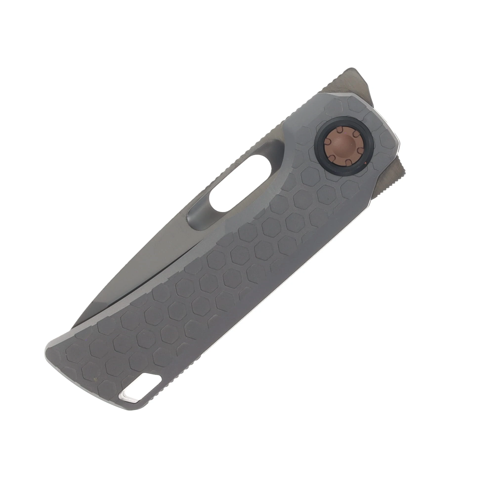 Vosteed Nymble Folder Elmax Obsidian DLC Blade Dim Gray Titanium Handle A4705 View 5