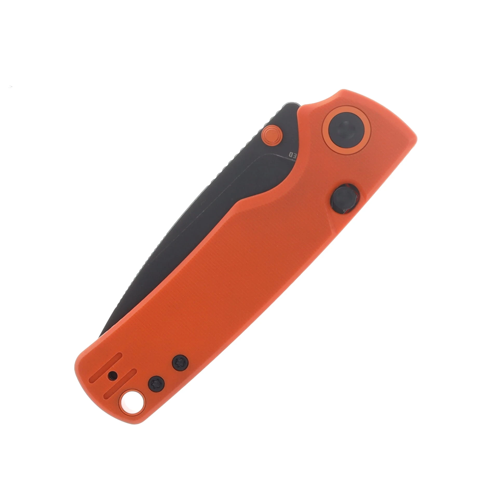 Vosteed Porcupine Thumb Stud Folder 14C28N Black SW Blade Orange G10 Handle A2628 View 5