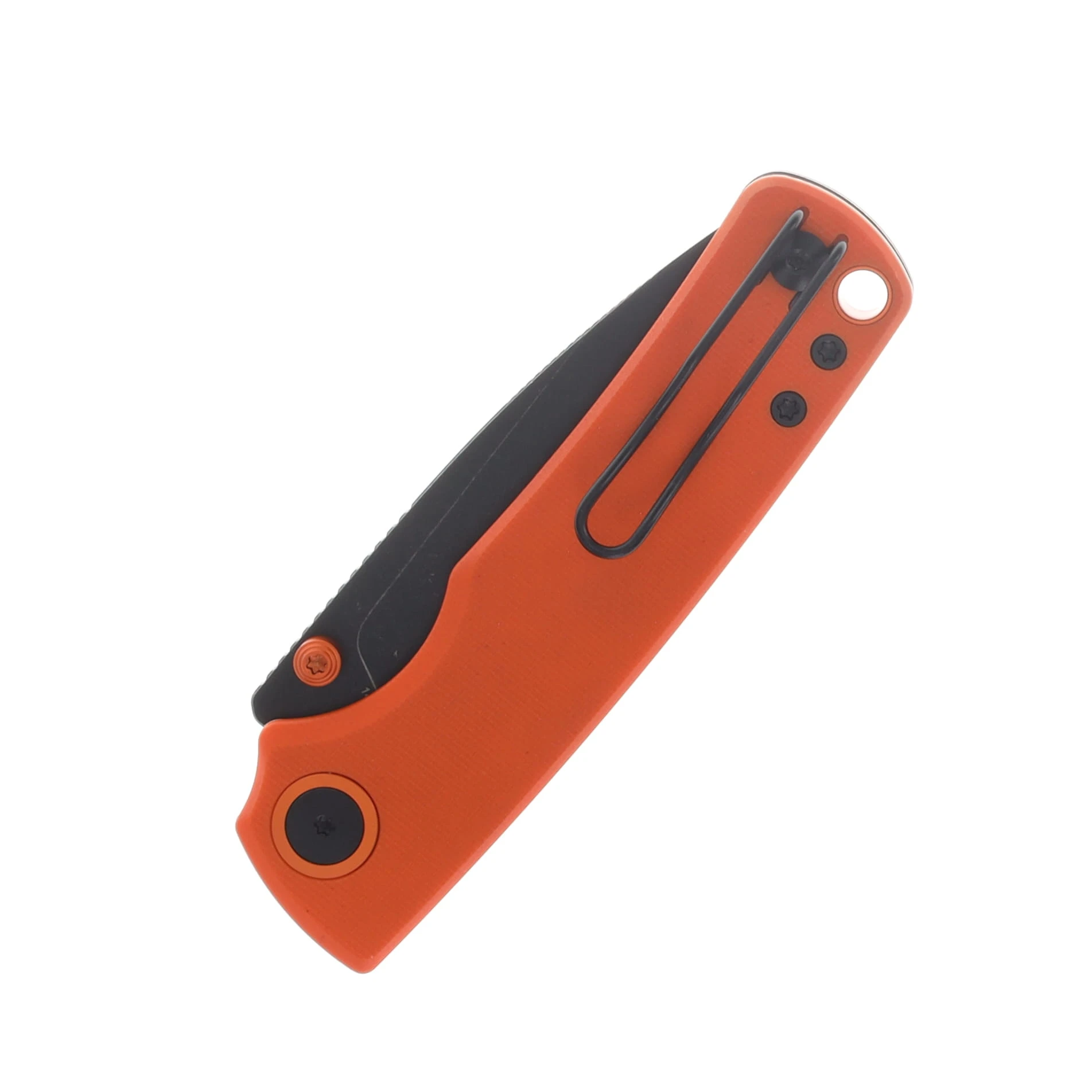 Vosteed Porcupine Thumb Stud Folder 14C28N Black SW Blade Orange G10 Handle A2628 View 6