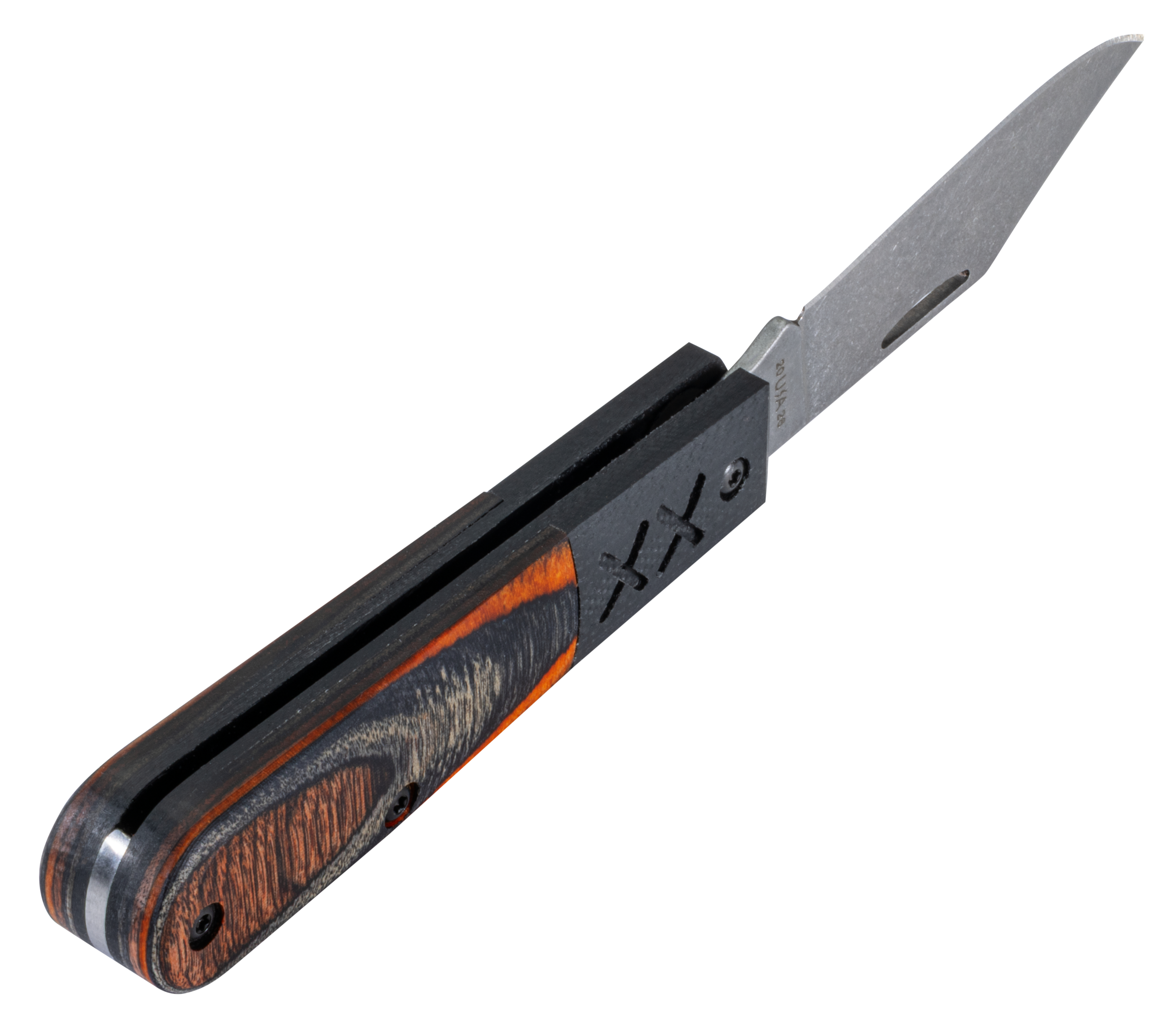 Case XX Crossroads XR September 2026 Cut of the Month Sloped Ember Glow DymaLux Wood and Black G-10 Barlow CA53166 View 3
