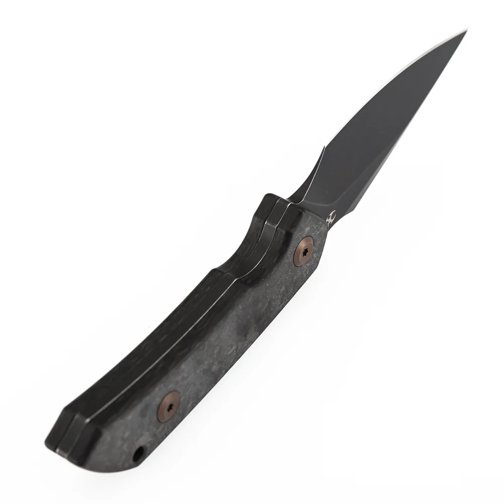 Kansept Fenrir Fixed Blade Knife Shred Carbon Fiber Blackwash D2 G3034A1 View 4
