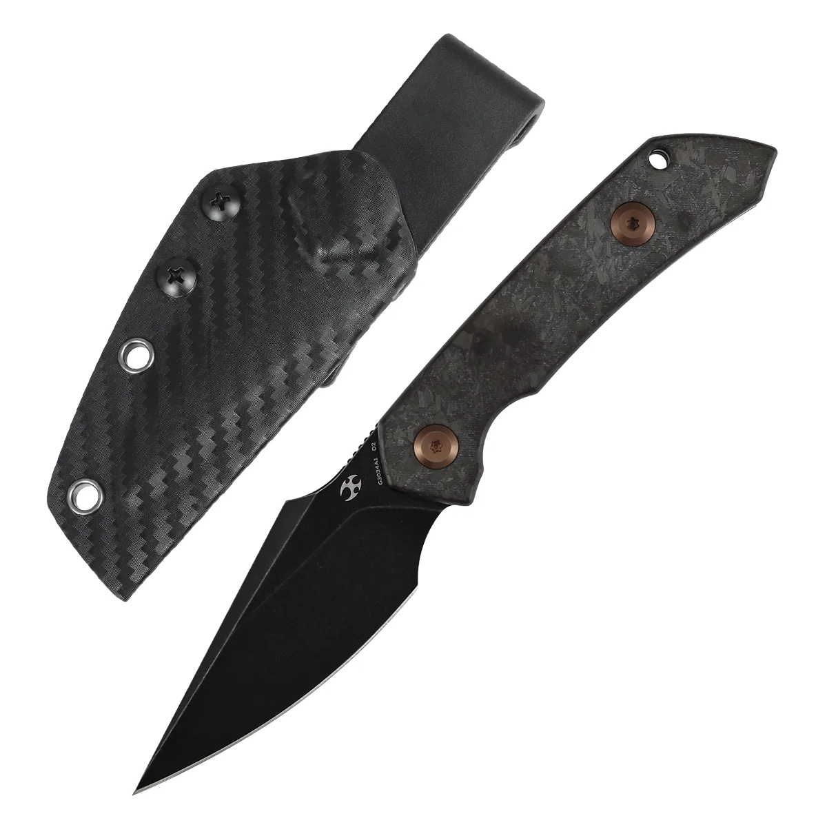 Kansept Fenrir Fixed Blade Knife Shred Carbon Fiber Blackwash D2 G3034A1 View 1