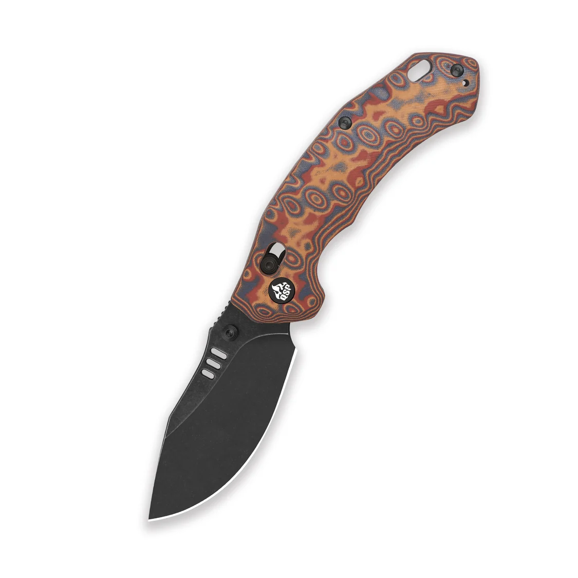 QSP Knives Elk Glyde Lock Folding Knife Black SW Multi-Color Micarta 14C28N QS173C2 View 1