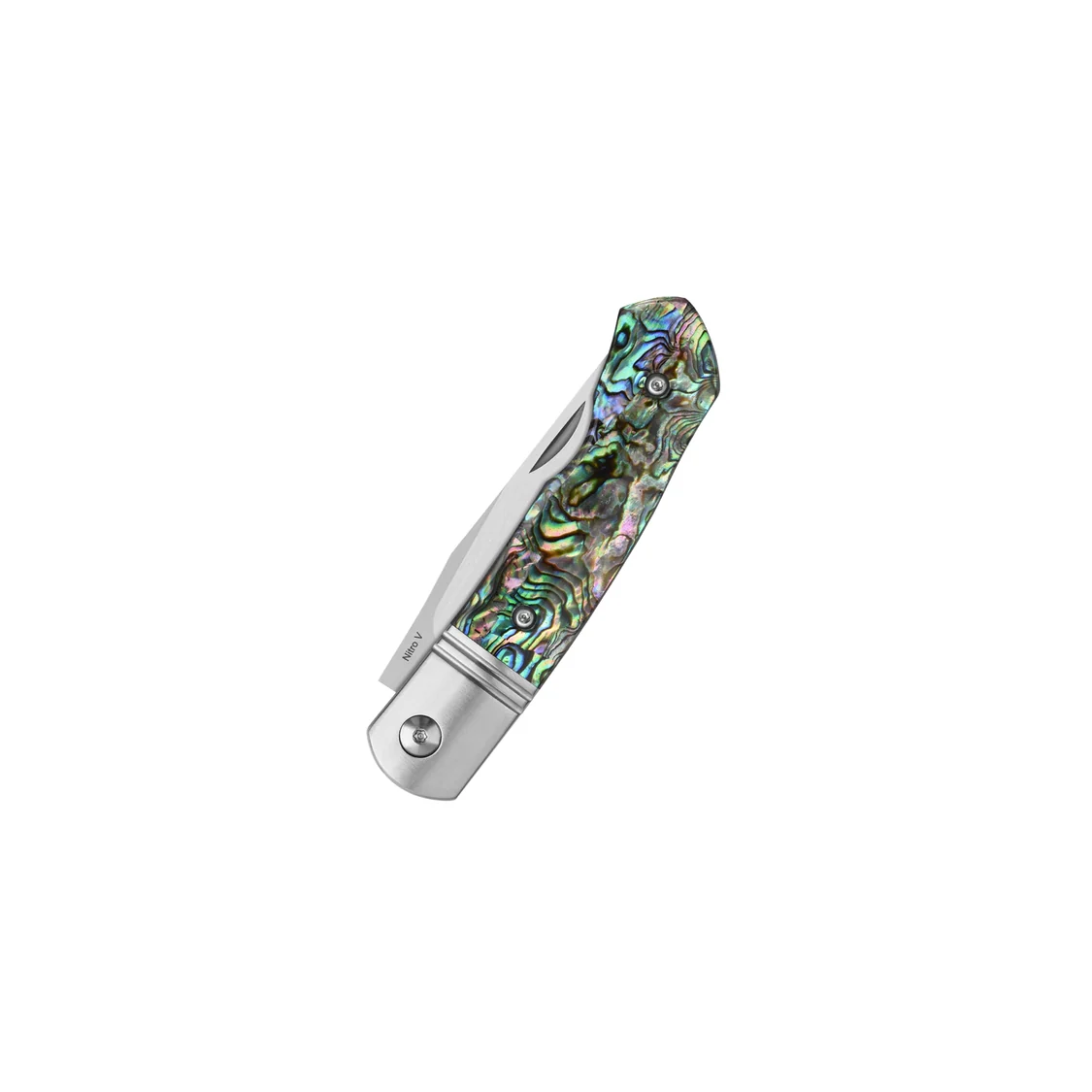 QSP Knives Heron Slip Joint Folding Knife Abalone Satin Nitro V QS175B View 2