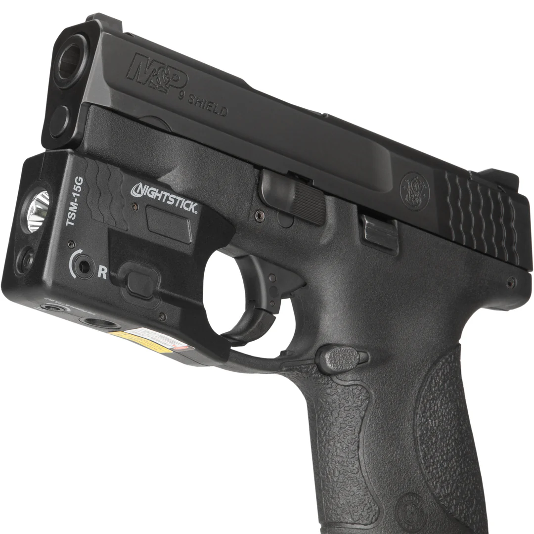 Nightstick 150lm Sub-Compact Handgun Weapon Light w/ Green Laser (S&W M&P Shield / Shield Plus) TSM-15G View 8