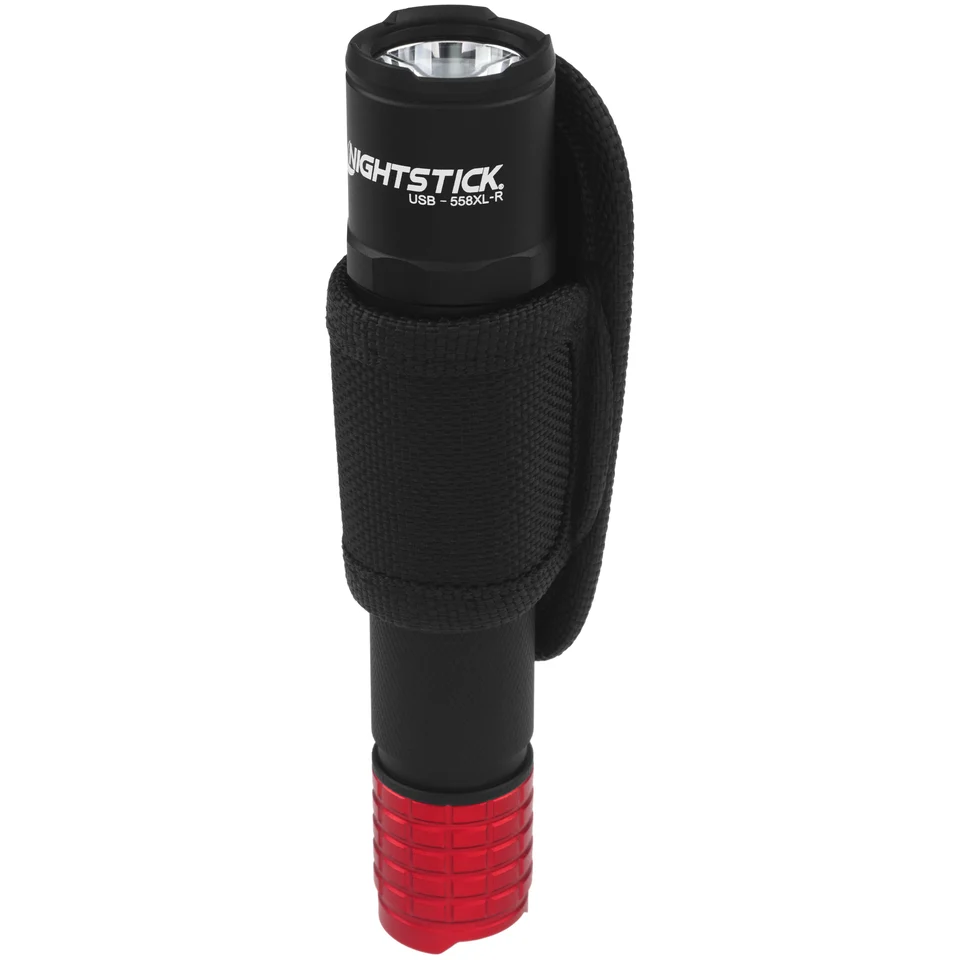 Nightstick Rechargeable Tactical Flashlight Red 900lm 4-Mode w/Holster USB-558XL-R View 3