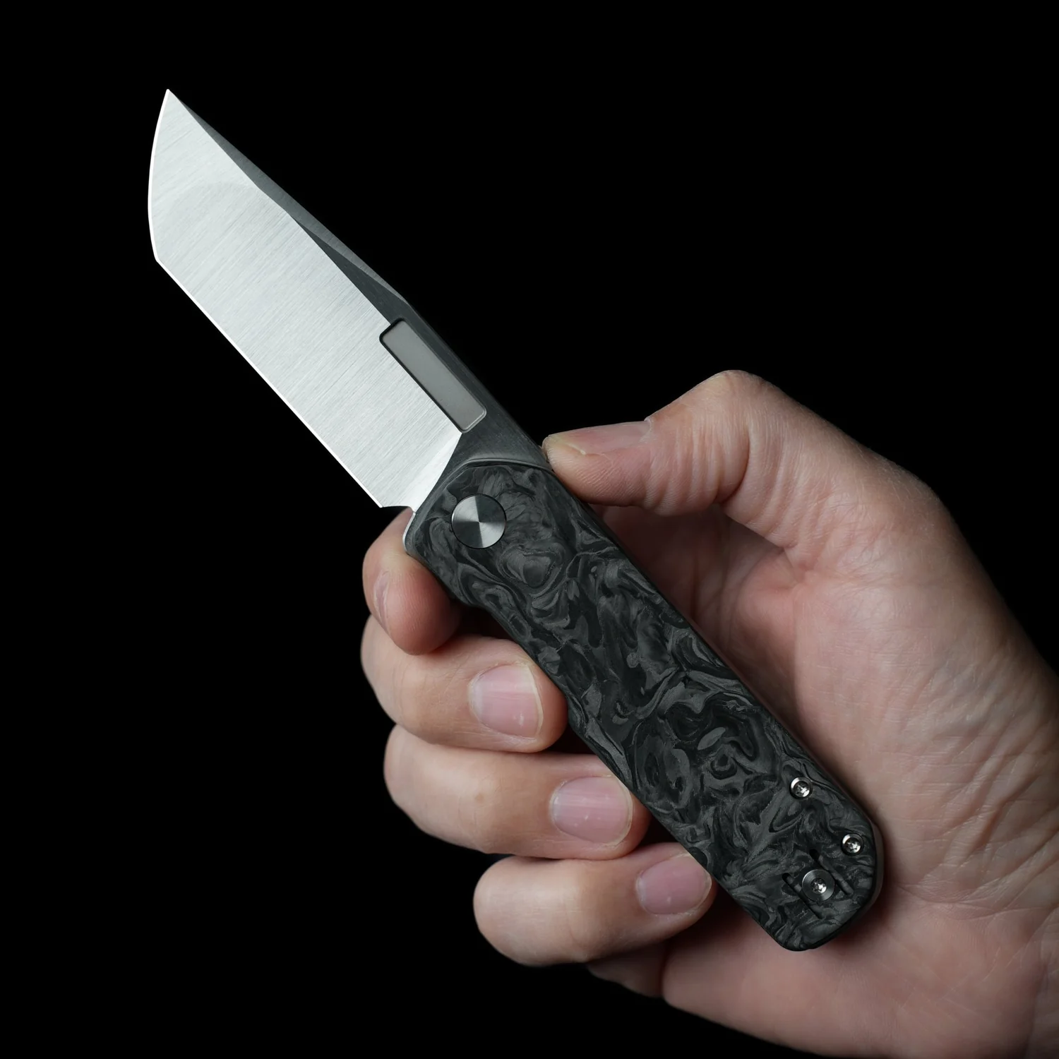 Vero Engineering Avid 3 Folding Knife Belt S45VN Marbled Carbon Fiber VAVID3BELTMCF View 9