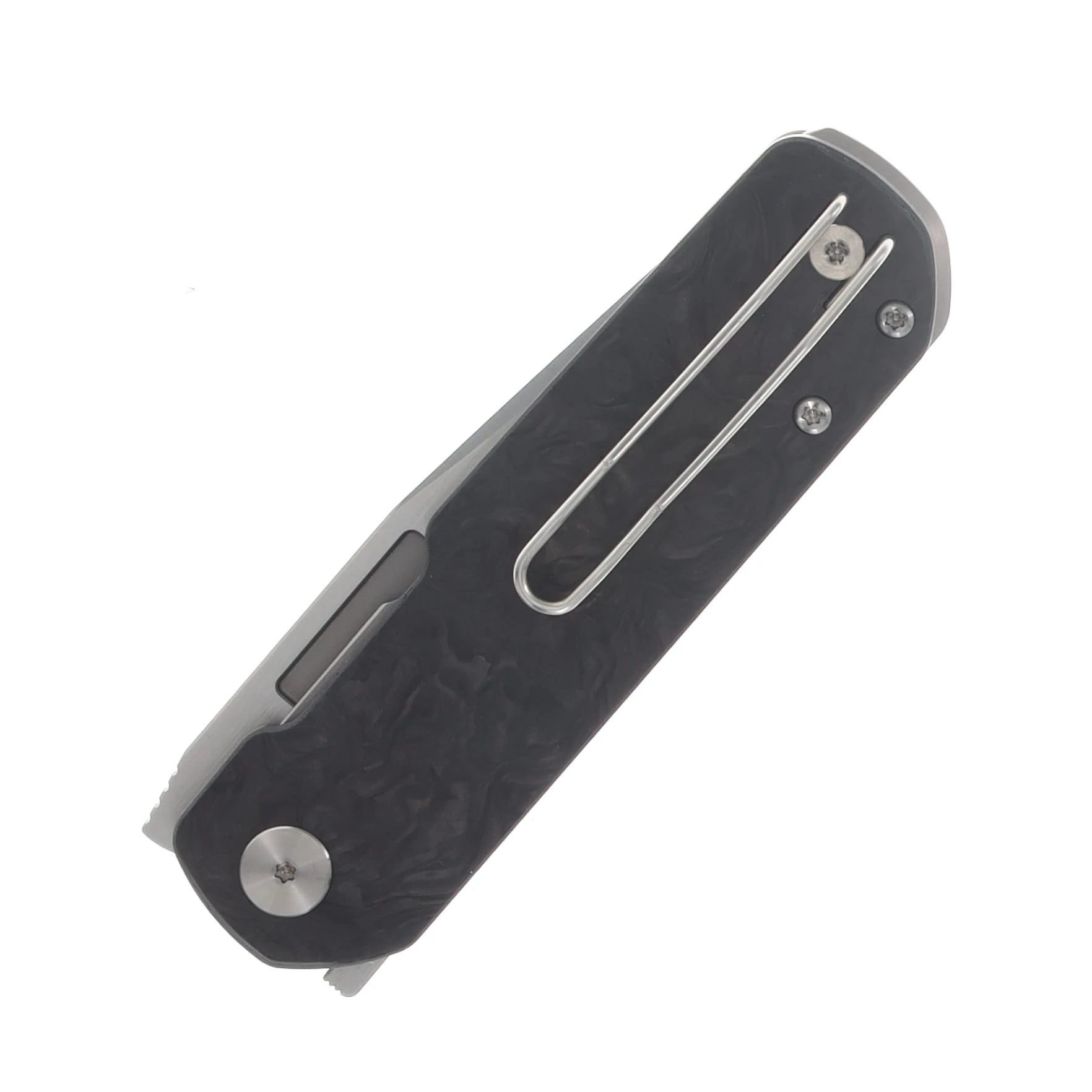 Vero Engineering Avid 3 Folding Knife Belt S45VN Marbled Carbon Fiber VAVID3BELTMCF View 6