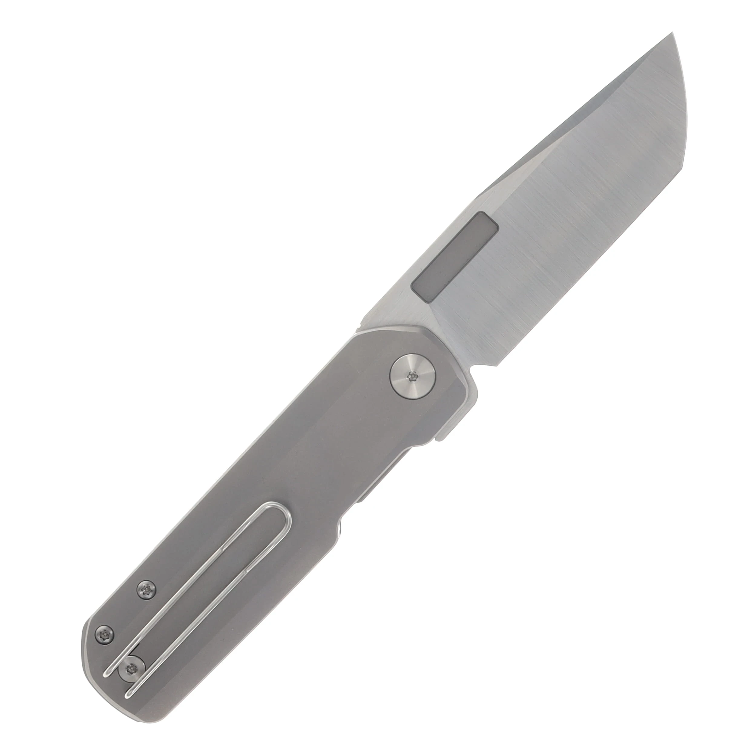 Vero Engineering Avid 3 Folding Knife Belt S45VN Stonewash Titanium VAVID3BELTSWTI View 2