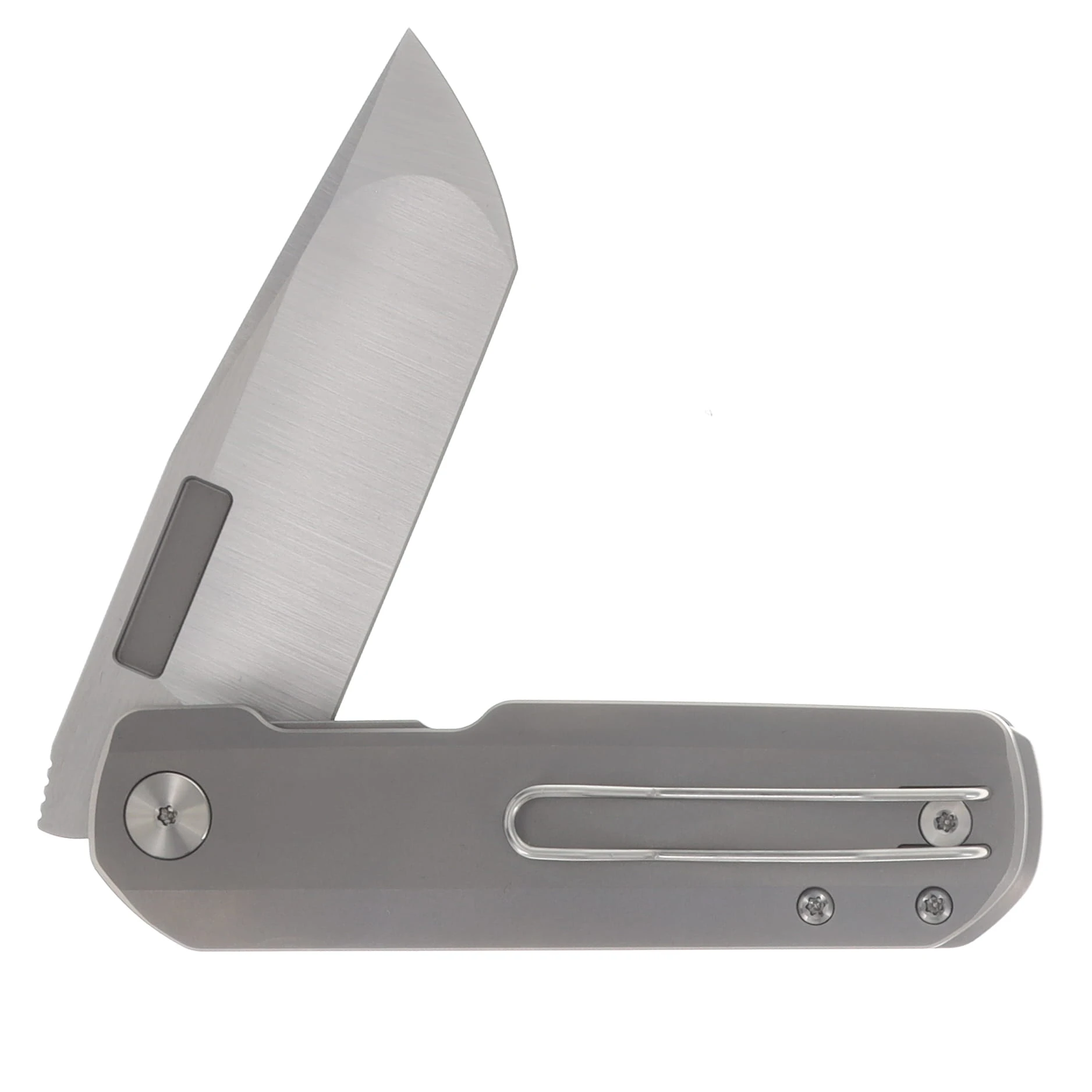 Vero Engineering Avid 3 Folding Knife Belt S45VN Stonewash Titanium VAVID3BELTSWTI View 4