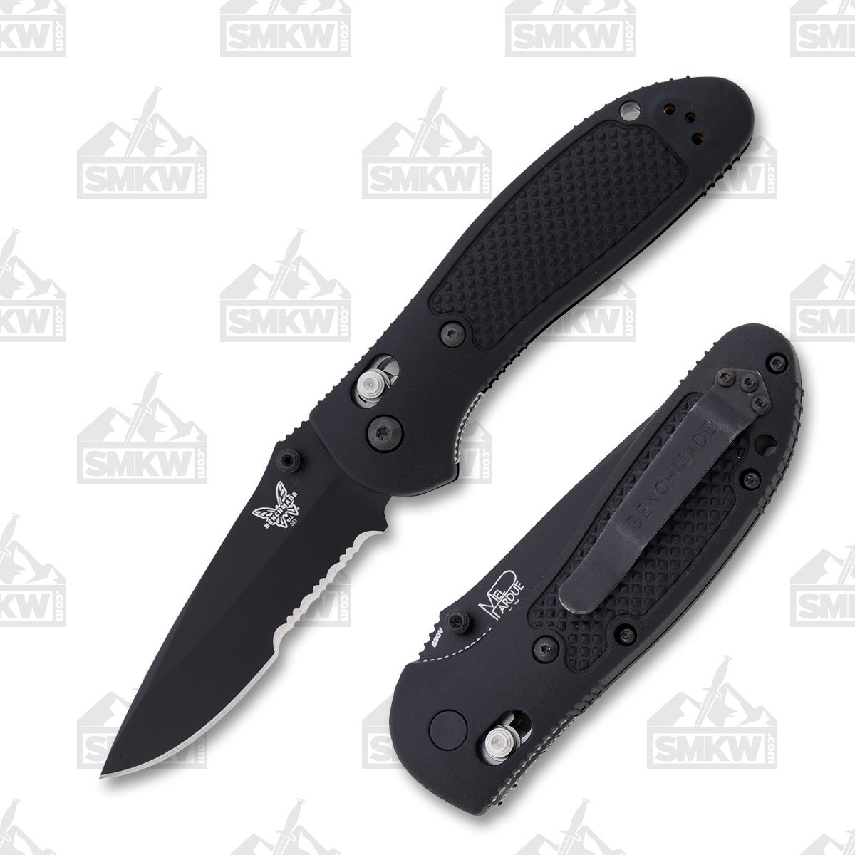Benchmade Griptilian Folding Knife Black Partially Serrated BM551SBK-S30V View 1
