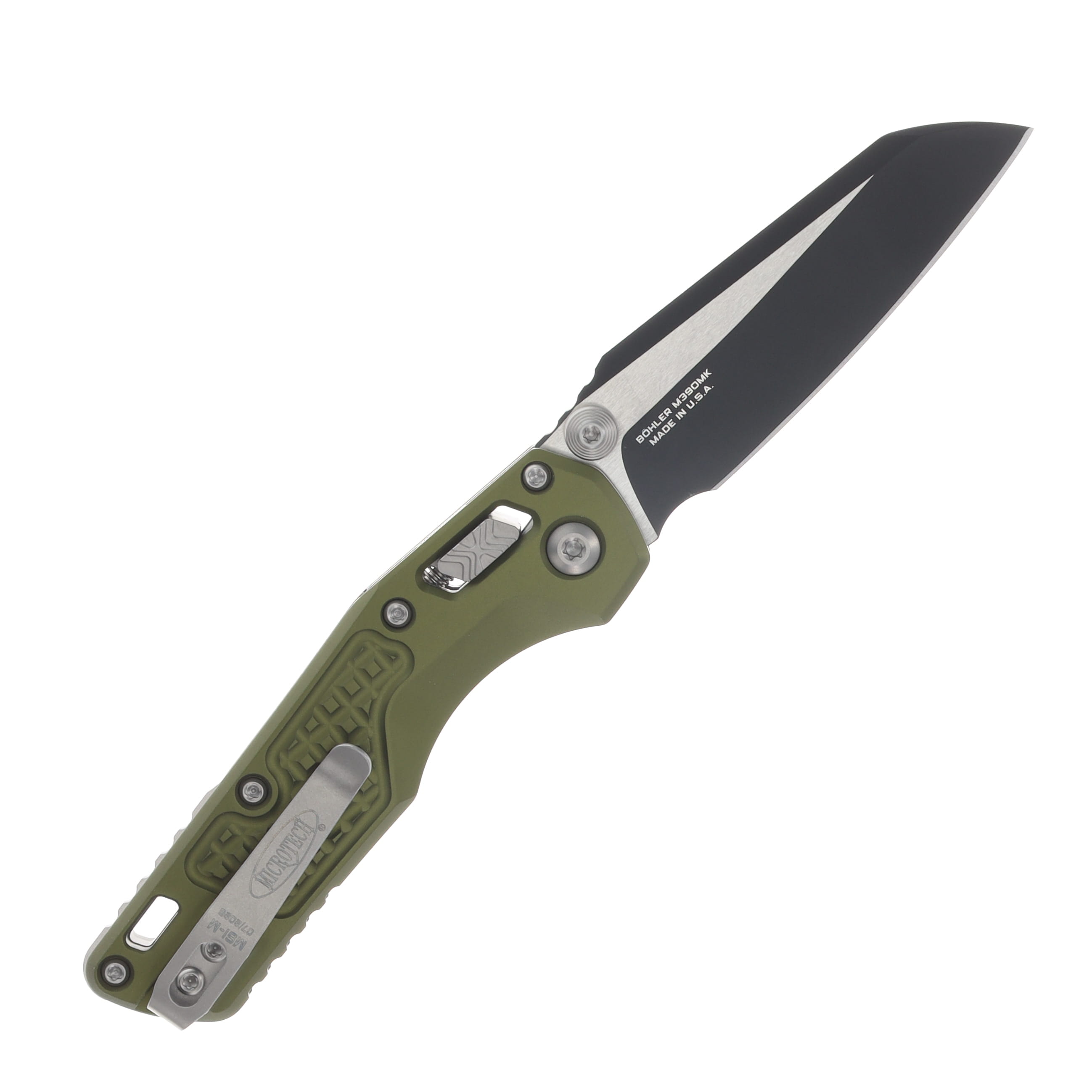 Microtech MSI Mini RAM-LOK Folding Knife Black S/E Frag OD Aluminum MT210M1FROD View 2
