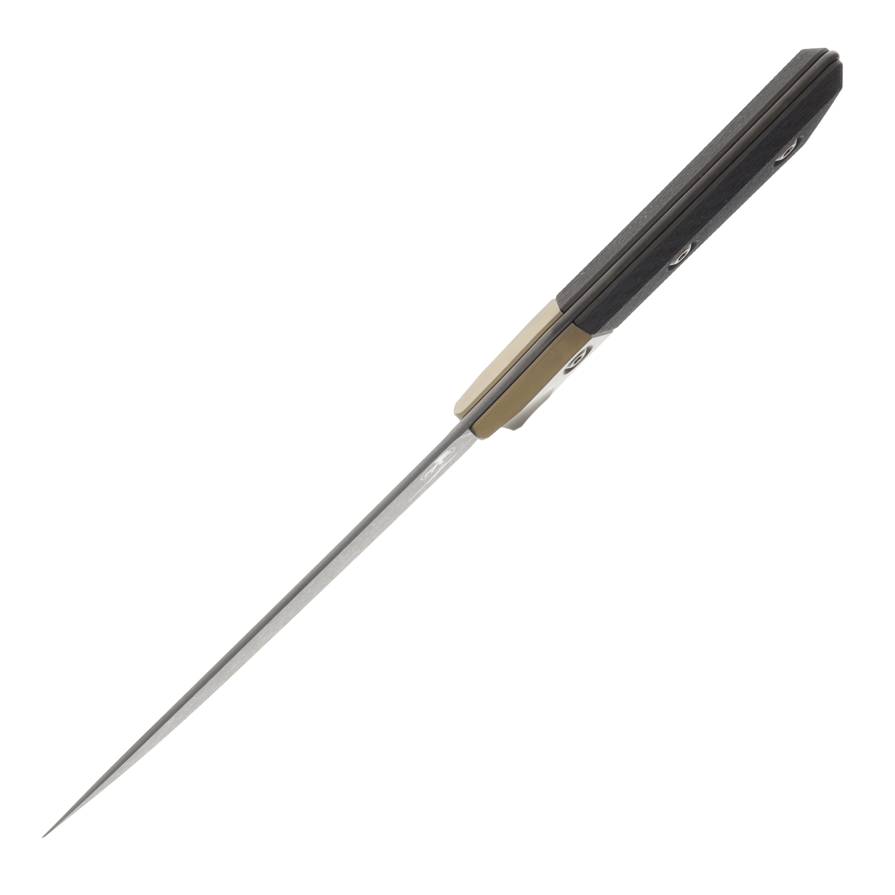 Microtech Signature Series 6.125" Boning Knife DLC/Carbon Fiber with Bronze Titanium Bolsters MT3100B1DLCCFS View 5