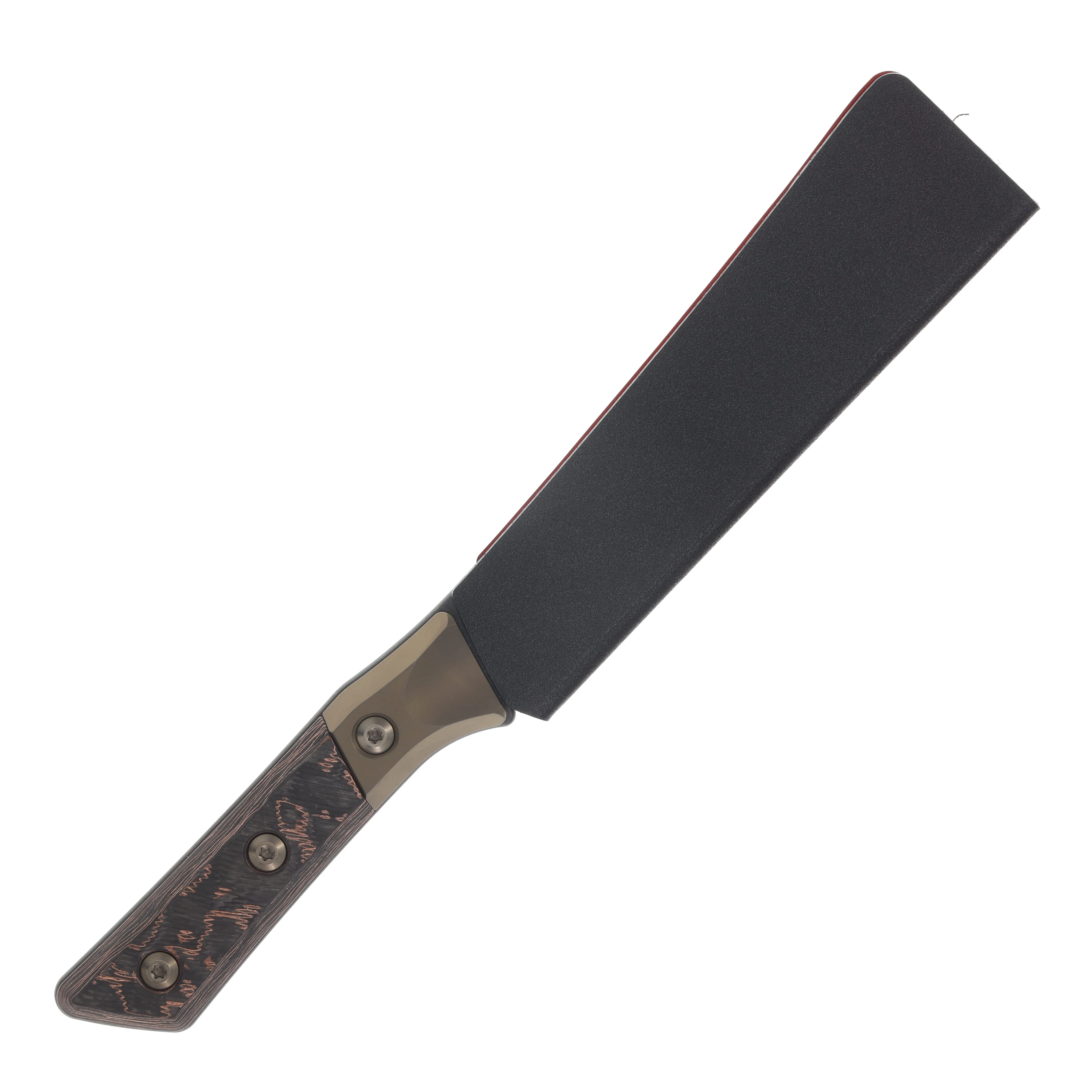Microtech Signature Series 6.125" Boning Knife DLC/Carbon Fiber with Bronze Titanium Bolsters MT3100B1DLCLWCFS View 7