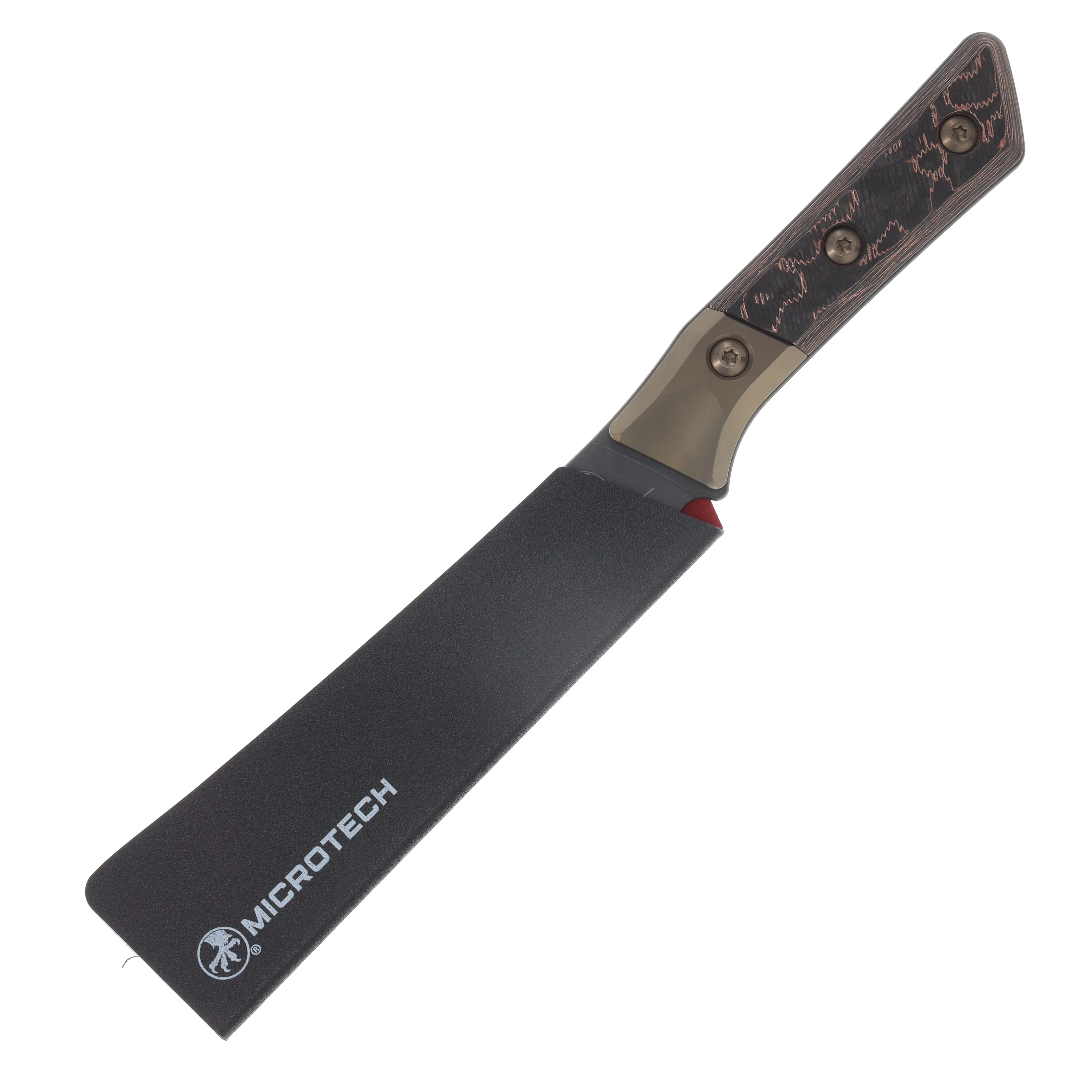 Microtech Signature Series 6.125" Boning Knife DLC/Carbon Fiber with Bronze Titanium Bolsters MT3100B1DLCLWCFS View 6
