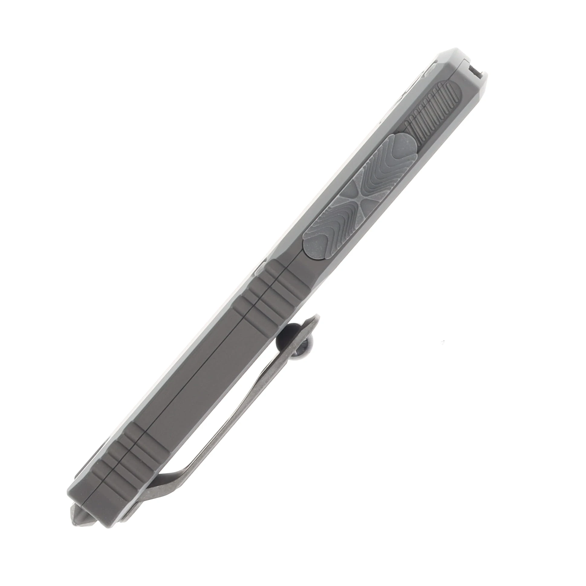 Microtech Signature Series Ultratech Gen IV OTF Automatic Partially Serrated Apocalyptic  S/E Natural Clear Aluminum AUMT1121411APNC View 5