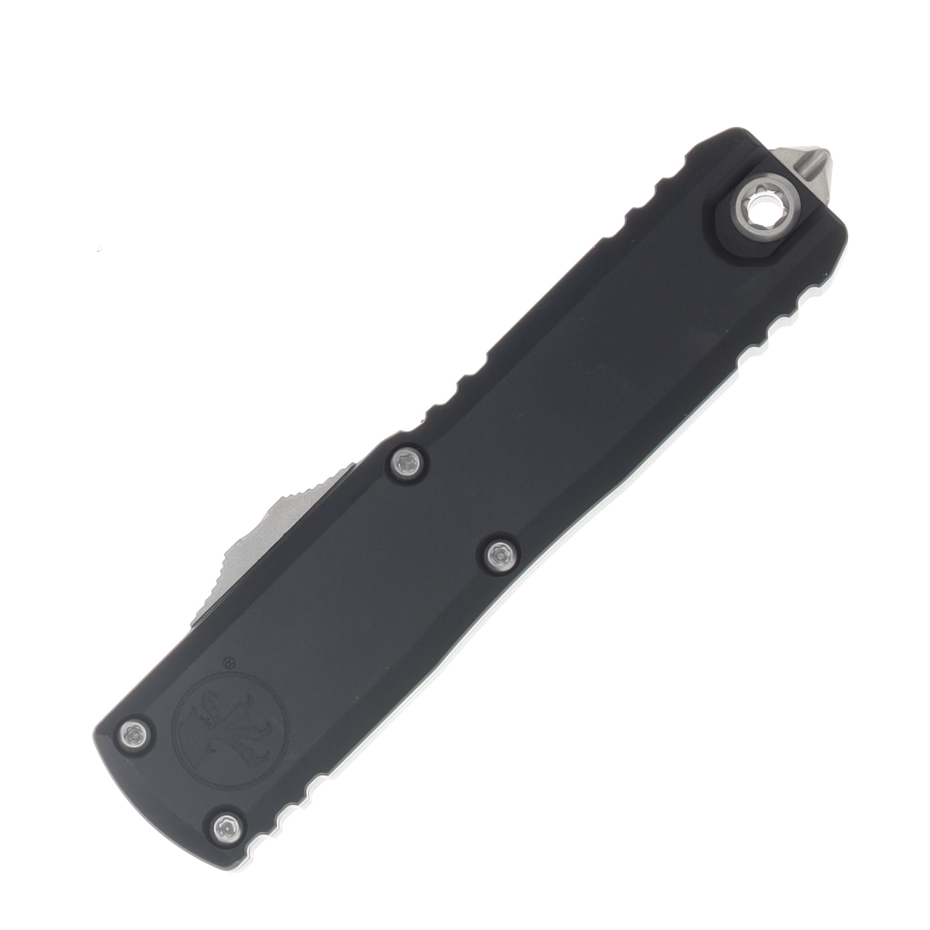 Microtech UTX-85 Gen IV OTF Automatic Knife Full Serrated Stonewash T/E Black AUMT1233412 View 3