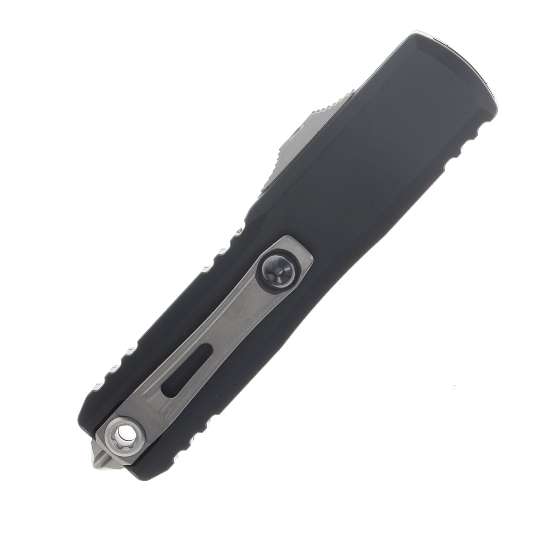 Microtech UTX-85 Gen IV OTF Automatic Knife Full Serrated Stonewash T/E Black AUMT1233412 View 4