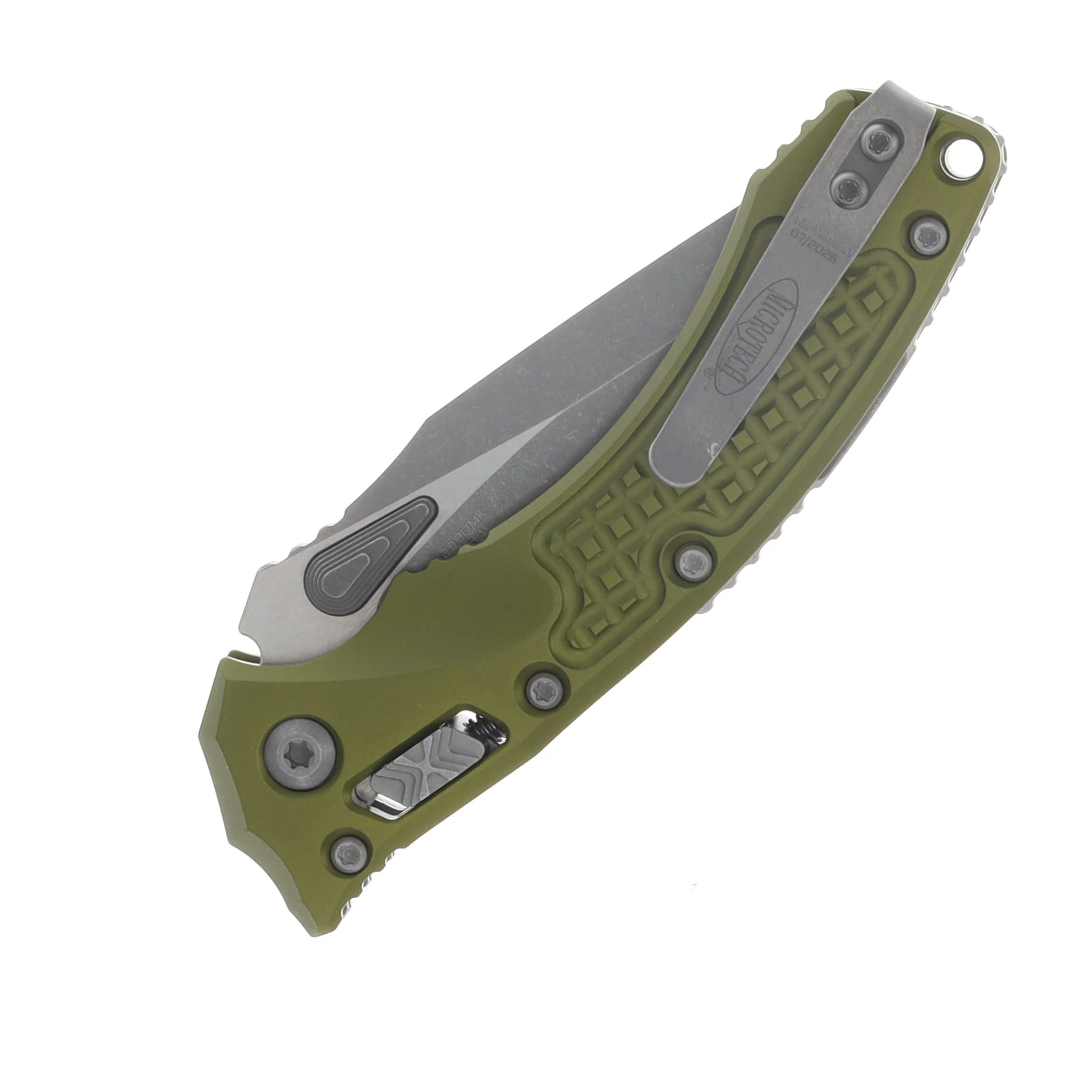 Microtech MSI Mini RAM-LOK Folding Knife Full Serrated Apocalyptic/Frag OD Green MT210M12APFROD View 6