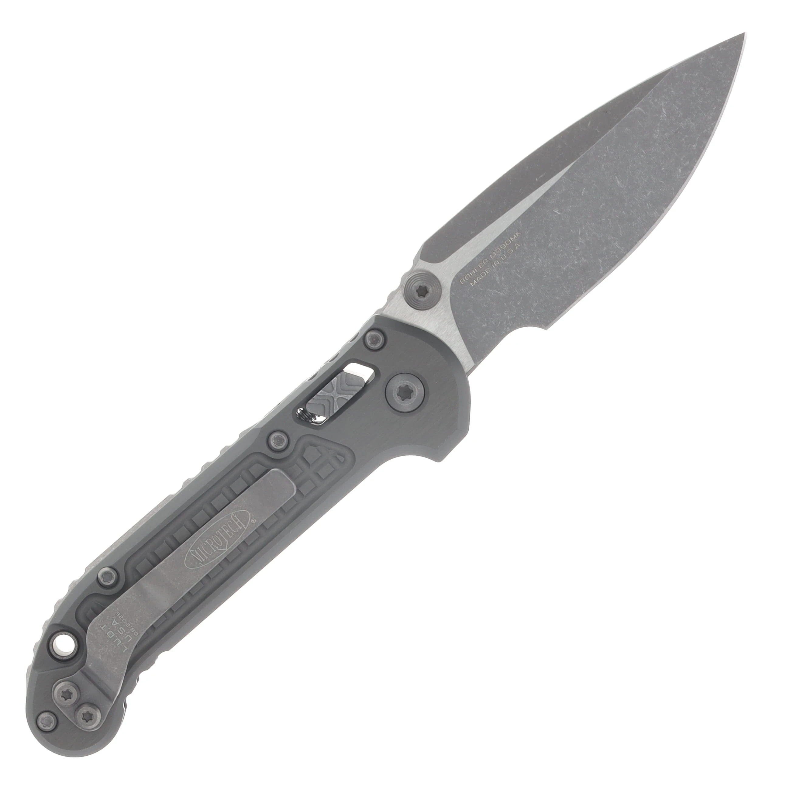 Microtech LUDT RAM-LOK Folding Knife Apocalyptic S/E Frag Natural Clear Aluminum MT1135RL10APFRNC View 2