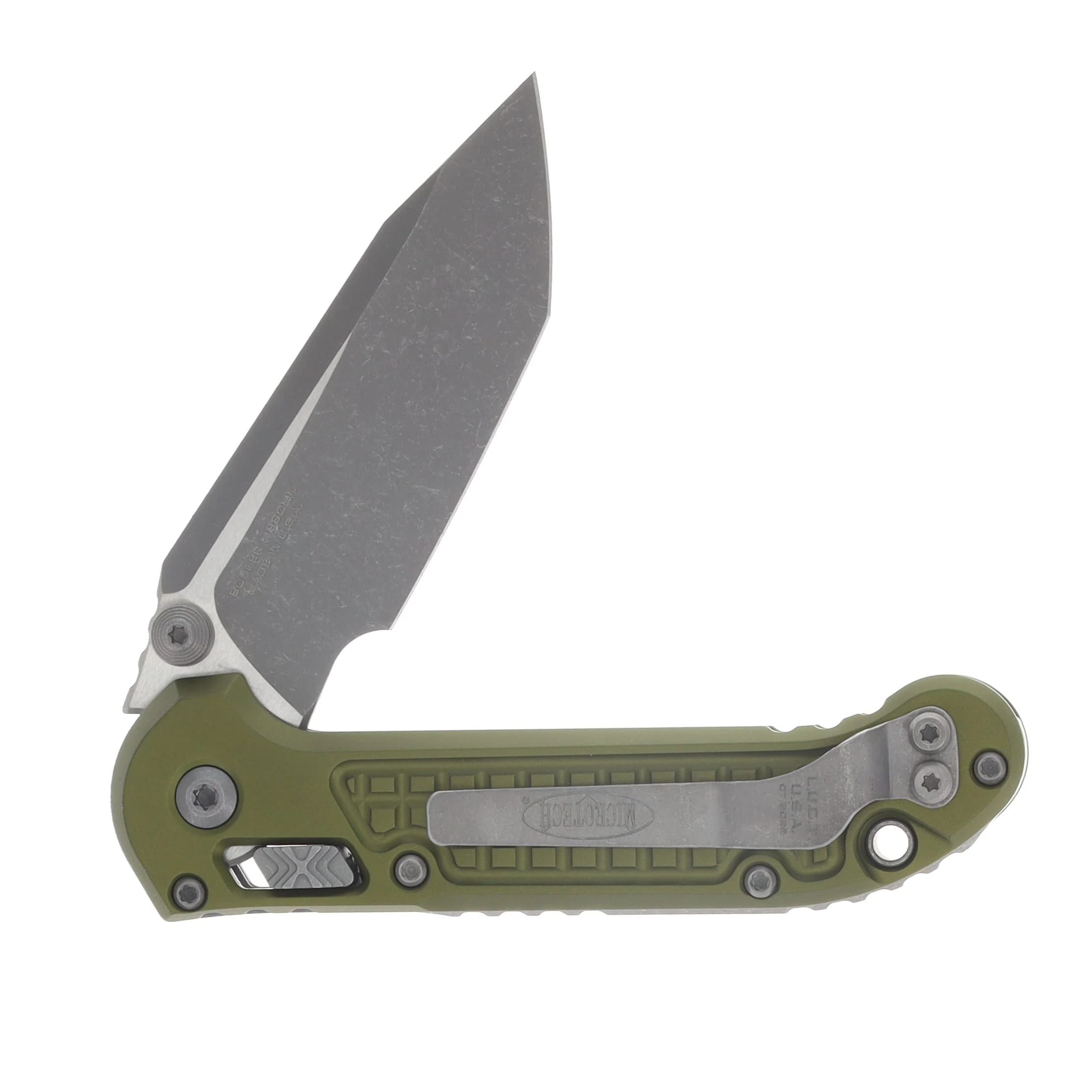 Microtech LUDT RAM-LOK Folding Knife Apocalyptic T/E Frag OD Green MT1136RL10APFROD View 4