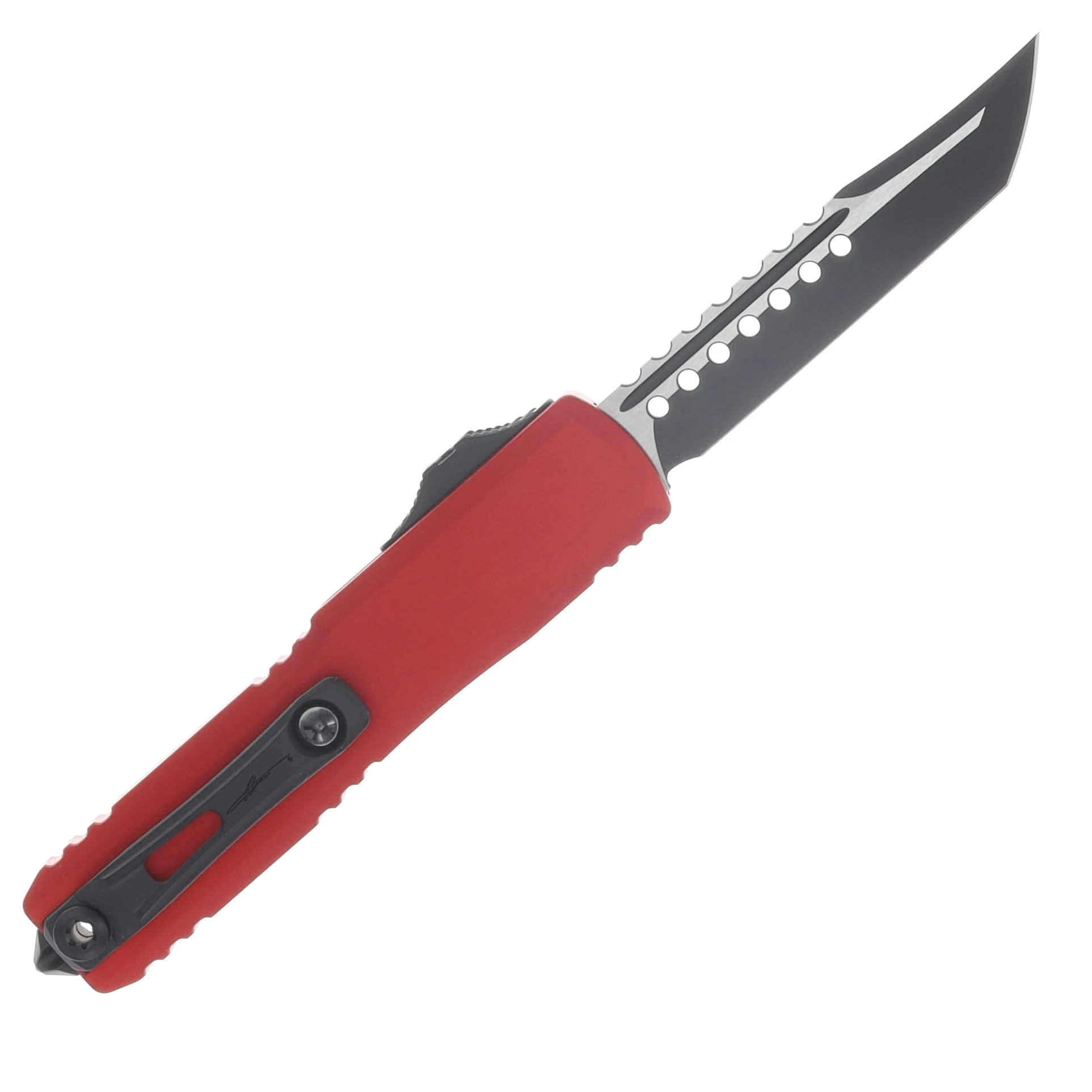 Microtech UTX-70 Gen IV Signature Series OTF Automatic Black Hellhound/Red AUMT141941RDS View 2