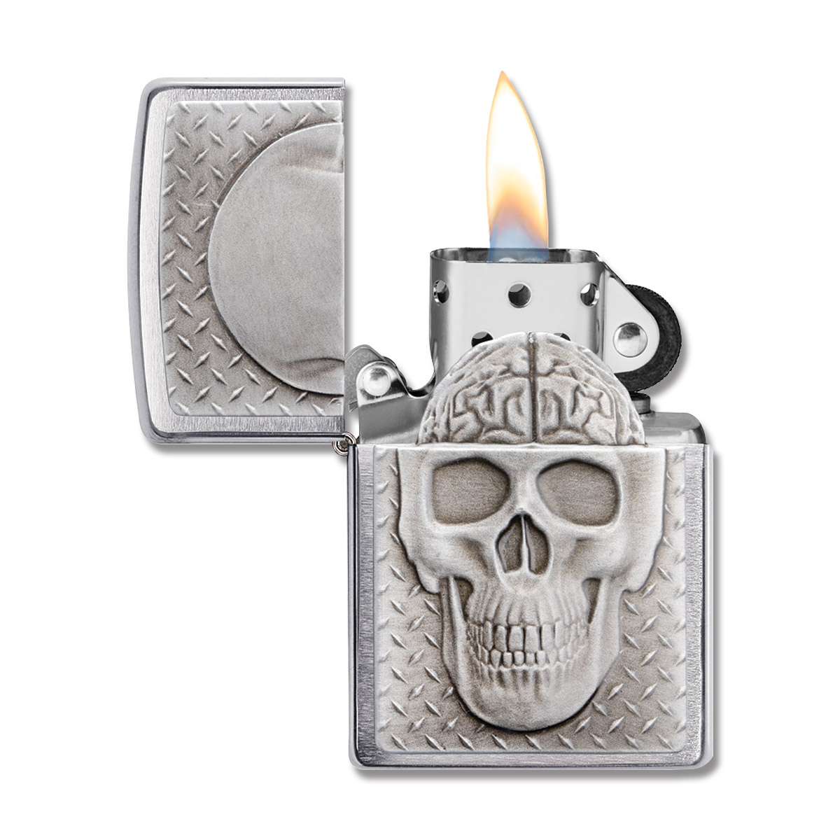 Zippo Lighter Brainy Surprise Brushed Chrome ZP29818 View 2