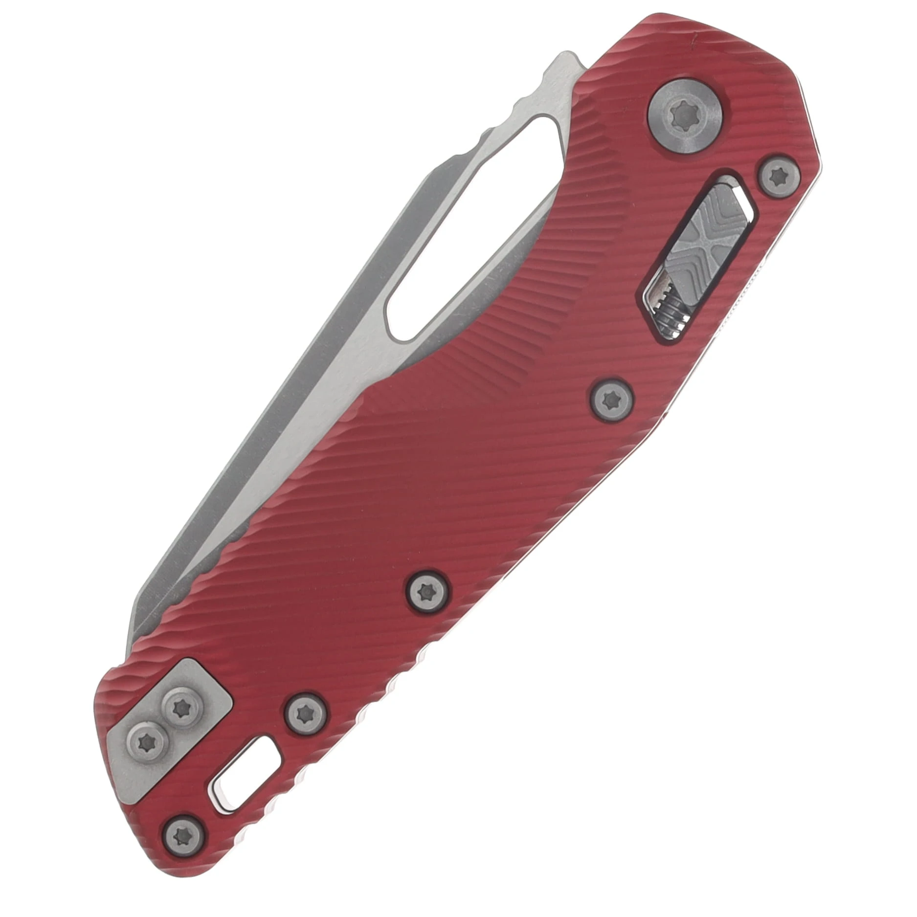Microtech MSI RAM-LOK Folding Knife Partially Serrated Apocalyptic S/E Fluted Merlot MT21011APFLMR View 5