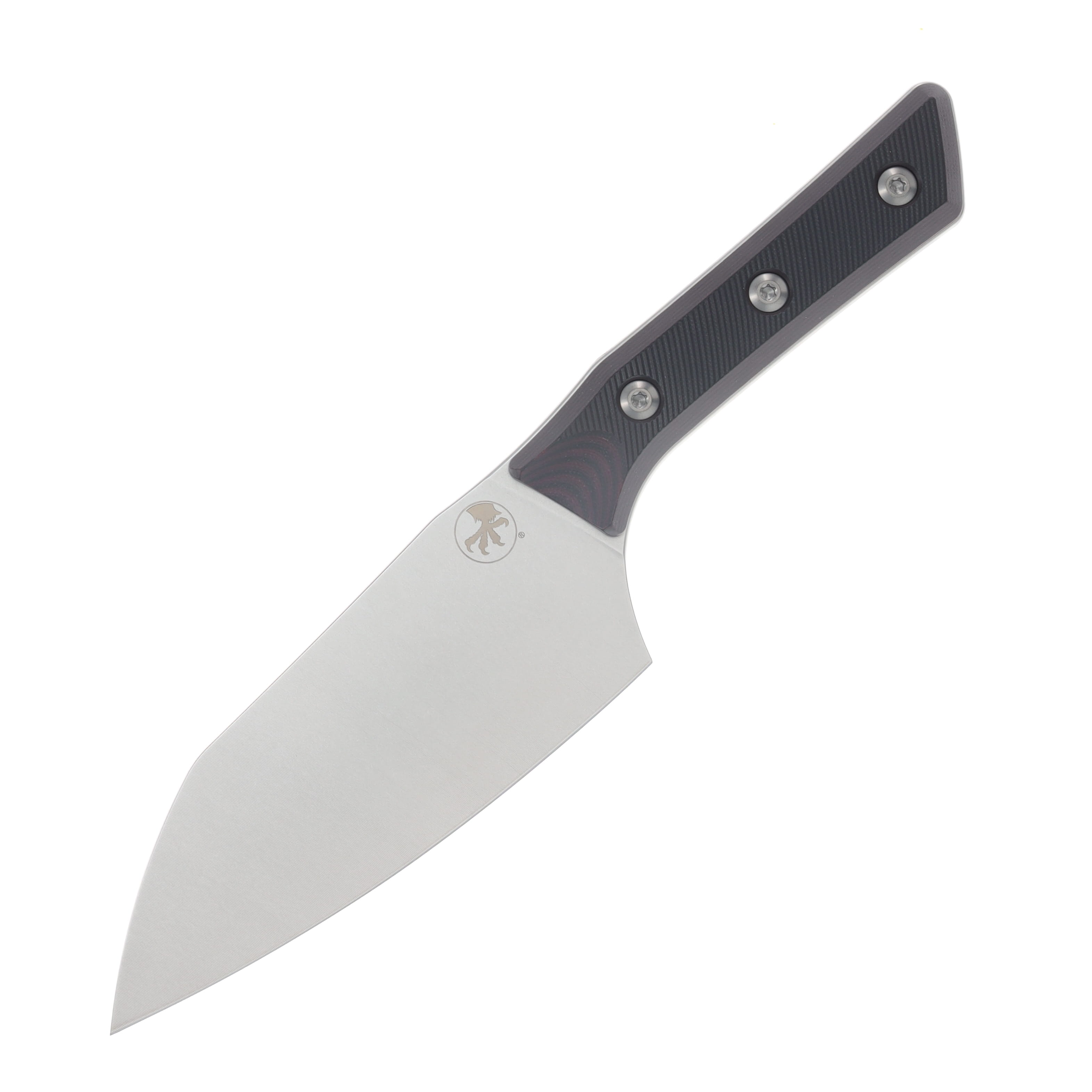 Microtech Signature Series 6" Santoku Knife Black Stonewash/Black Cherry G-10 with Titanium Bolsters MT320010BC View 3