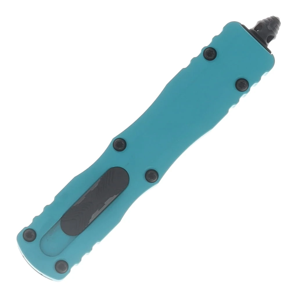 Microtech Dirac Delta OTF Automatic Knife Full Serrated Black Dagger/Cyan AUMT2253CN View 3