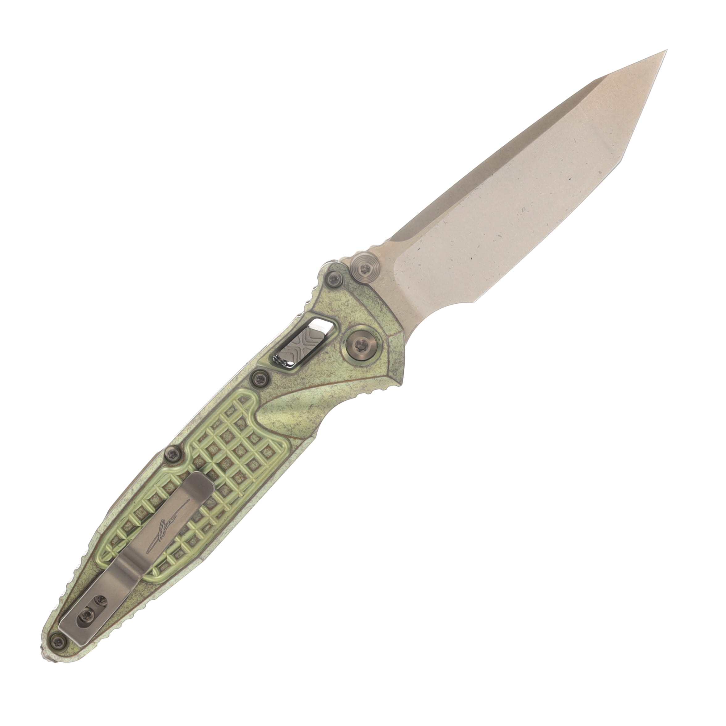Marfione SOCOM RAM-LOK Folding Knife Bronze Stonewash T/E Antique Gold Frag Titanium with Bronze Titanium Accents MT161RL13FRMS2 View 2