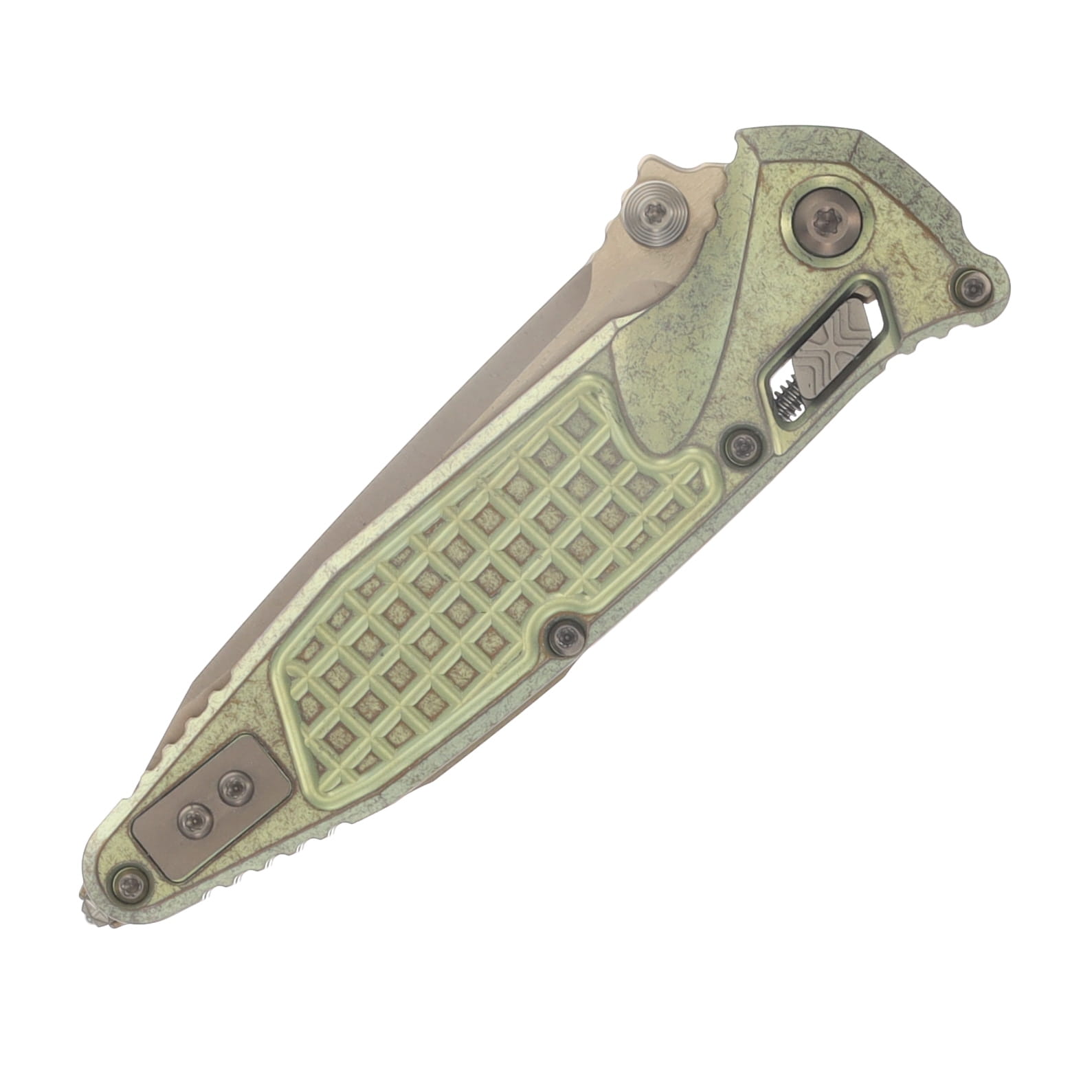 Marfione SOCOM RAM-LOK Folding Knife Bronze Stonewash T/E Antique Gold Frag Titanium with Bronze Titanium Accents MT161RL13FRMS2 View 5