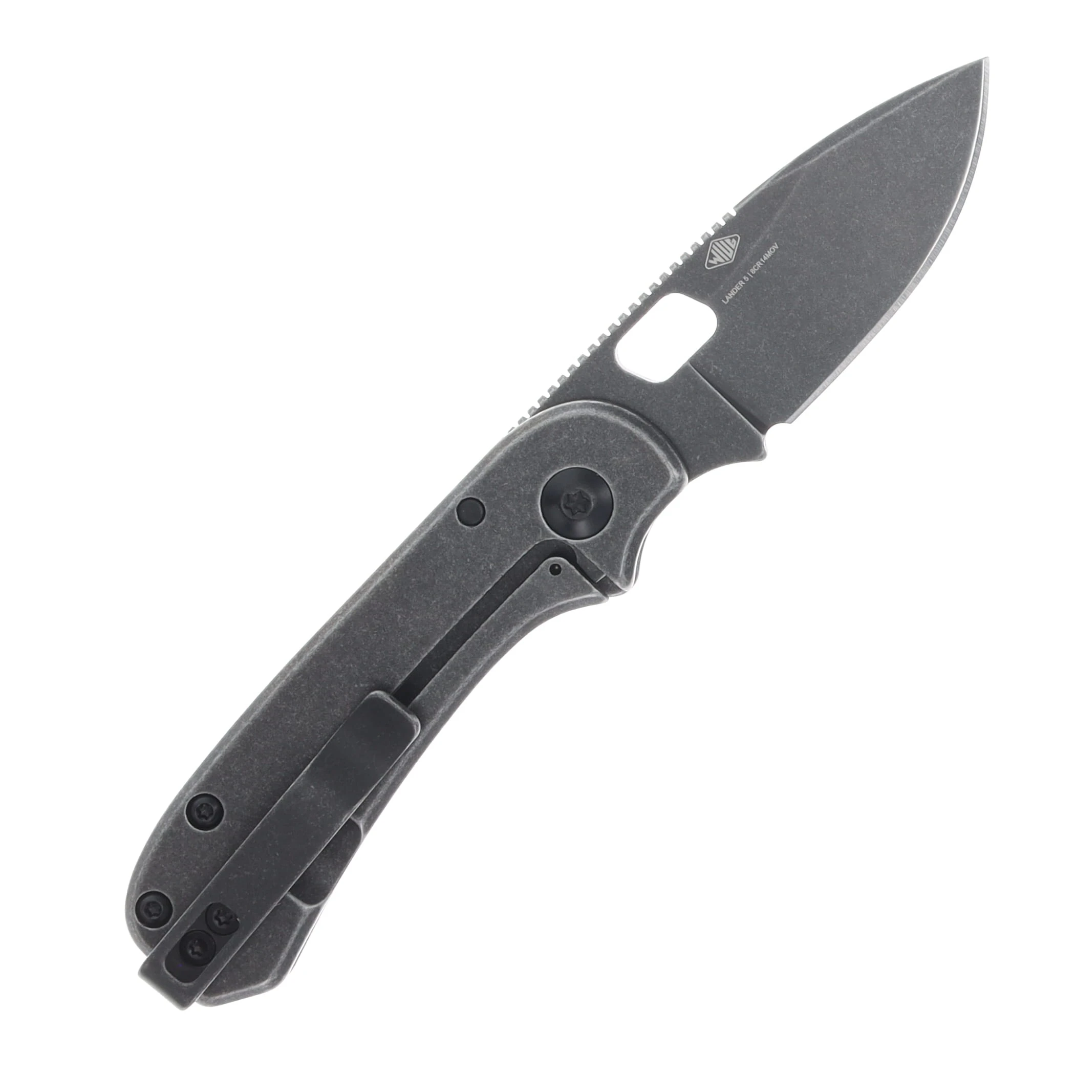 Knafs Lander 5 Pocket Folding Knife - Black Stonewash 8CR14MoV - Black 2Cr13 KNAFS00325 View 2
