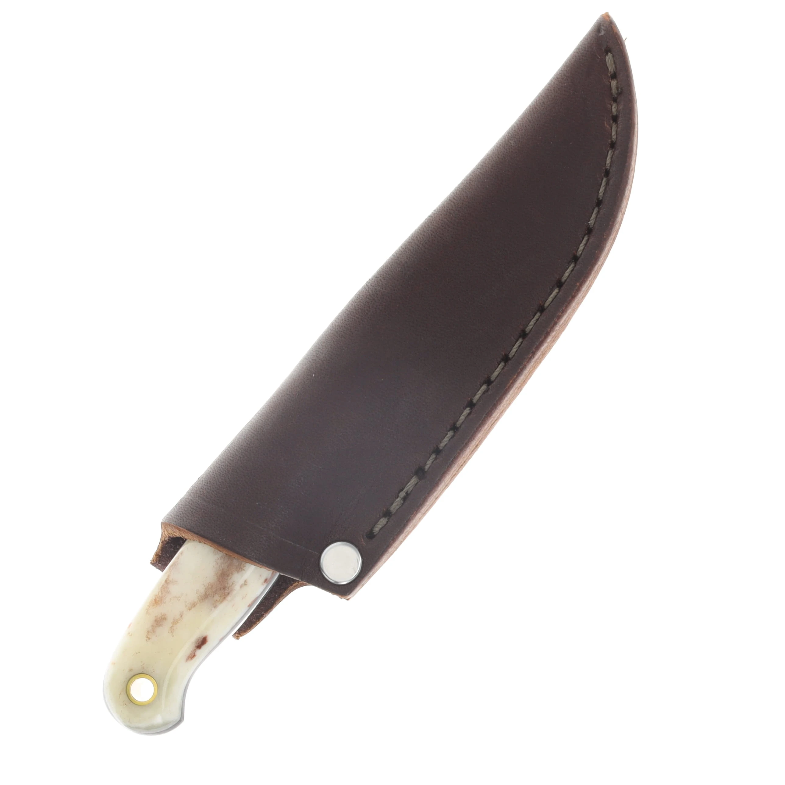 LT Wright Patriot Fixed Knife A2 Flat Grind Blade Brown Dyed Bone Handle W/ Black Liner LT052 View 5