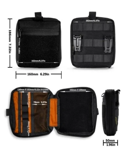 Viperade CHP1 Molle Tool Storage Bag Tactical Organizer Velcro Pouch Black CHP1BK View 4