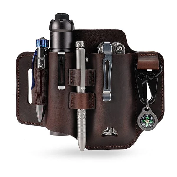 Viperade PJ35 Multitool Sheath for Belt Leather EDC Pocket Organizer Brown PJ35BN View 4