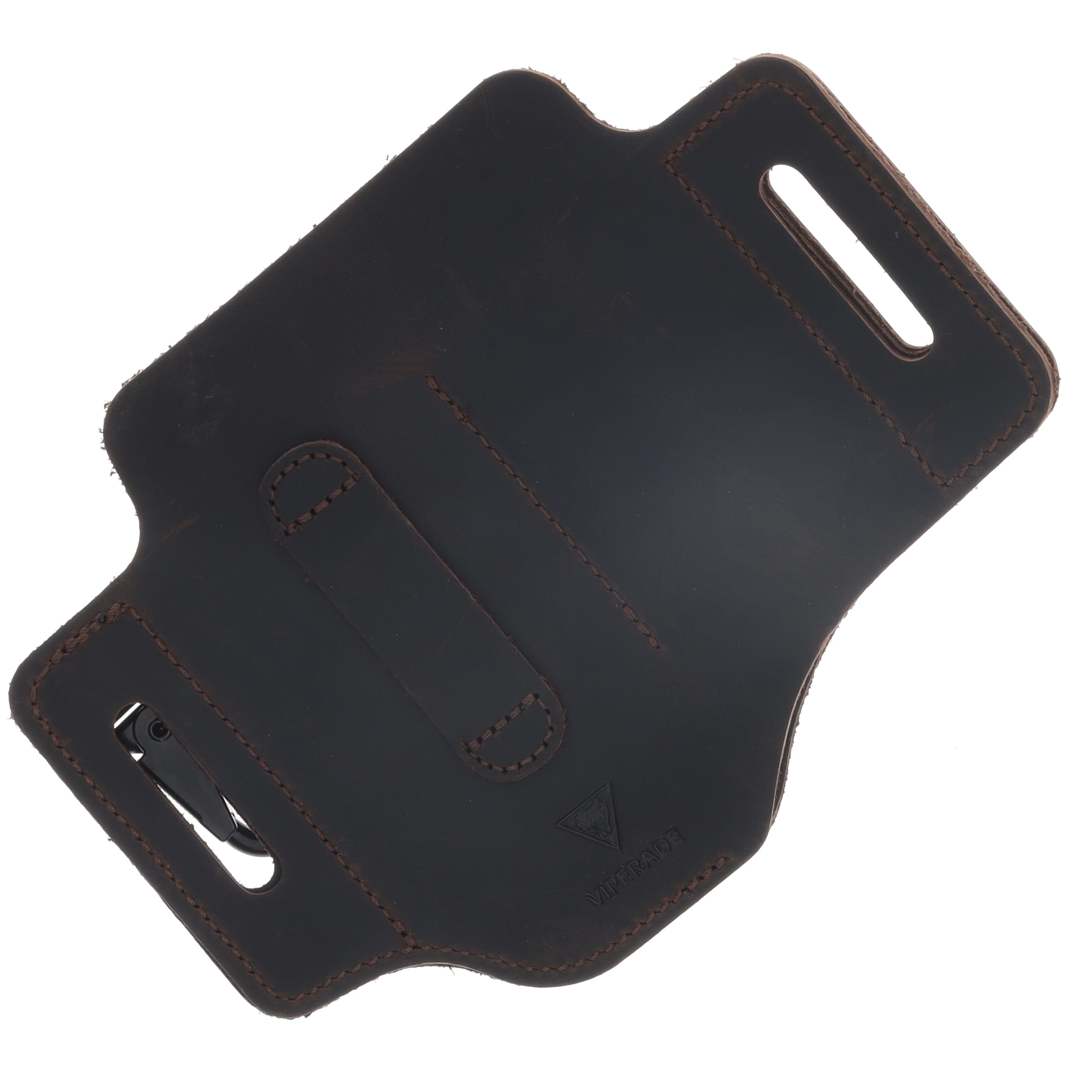 Viperade PL3 Leather Multitool Sheath W/DIY Patch Area and Pen Holder Dark Brown PL3PENDKBN View 2
