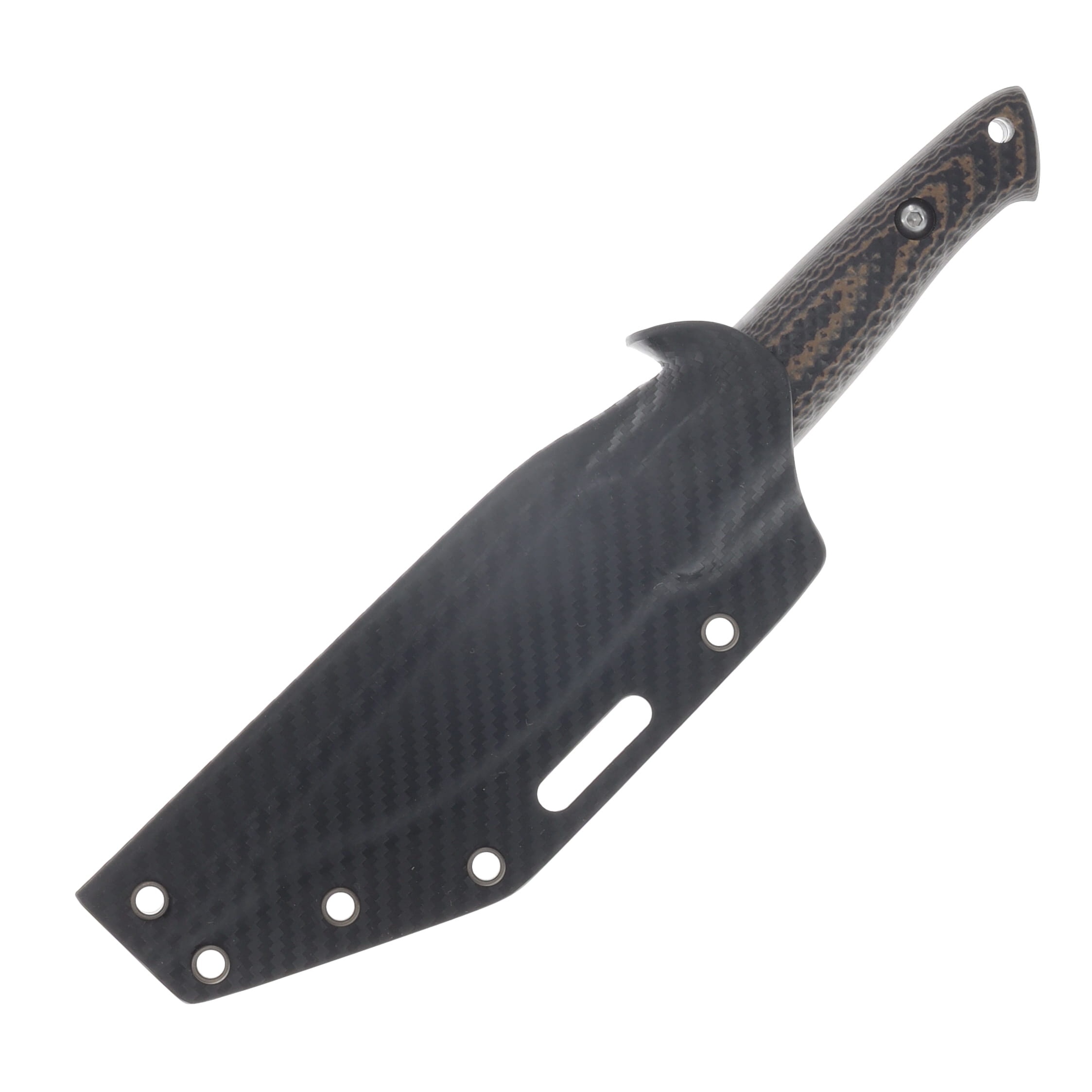 Work Tuff Gear Nijukko II AEBL Stonewash Tiger Camo Gator G-10 Grip Black Carbon Kydex Sheath AEBL-STCGG10GBC View 7