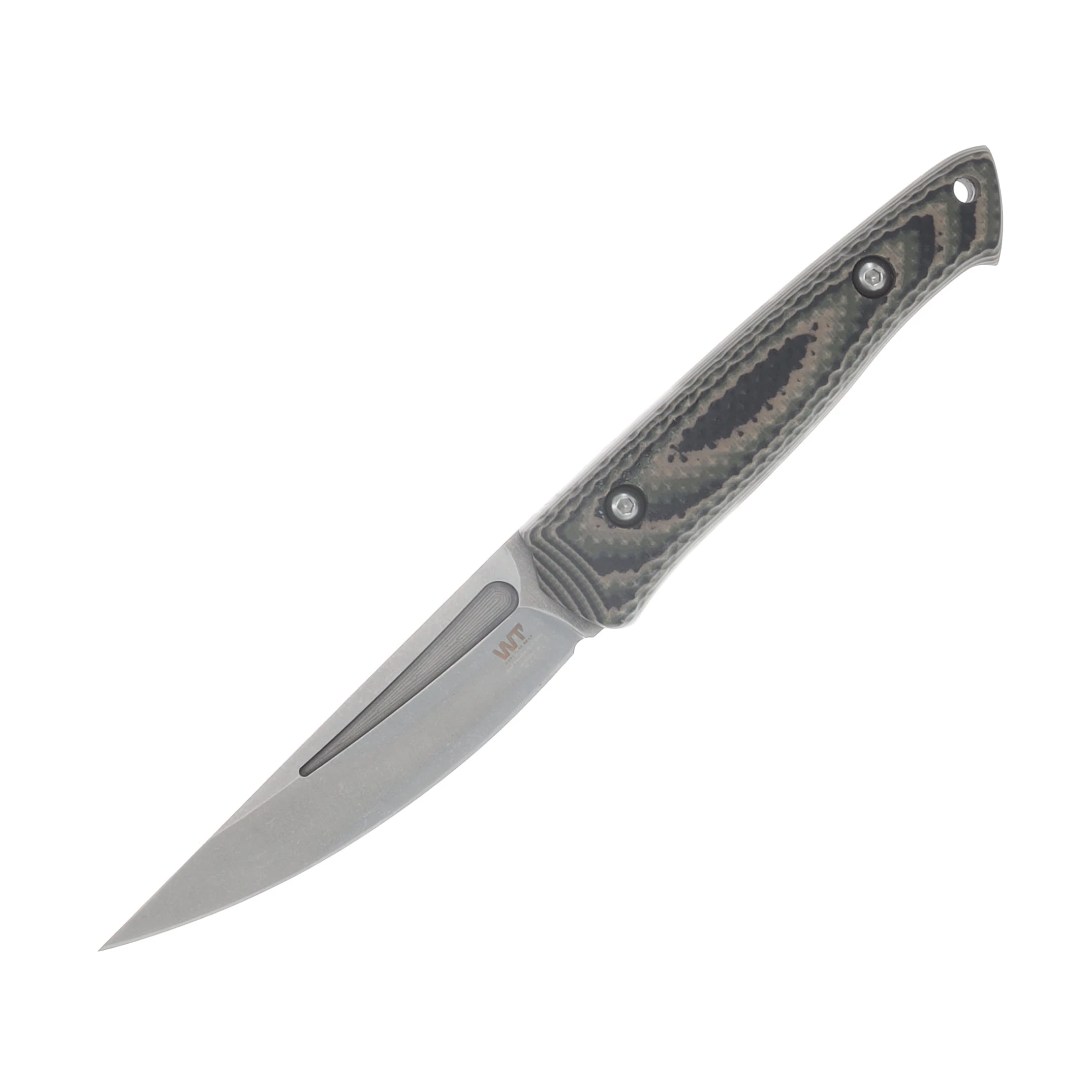 Work Tuff Gear Nijukko II AEBL Stonewash Jungle Camo Gator G-10 Grip Camo Kydex Sheath AEBL-SJCGG10GC View 3