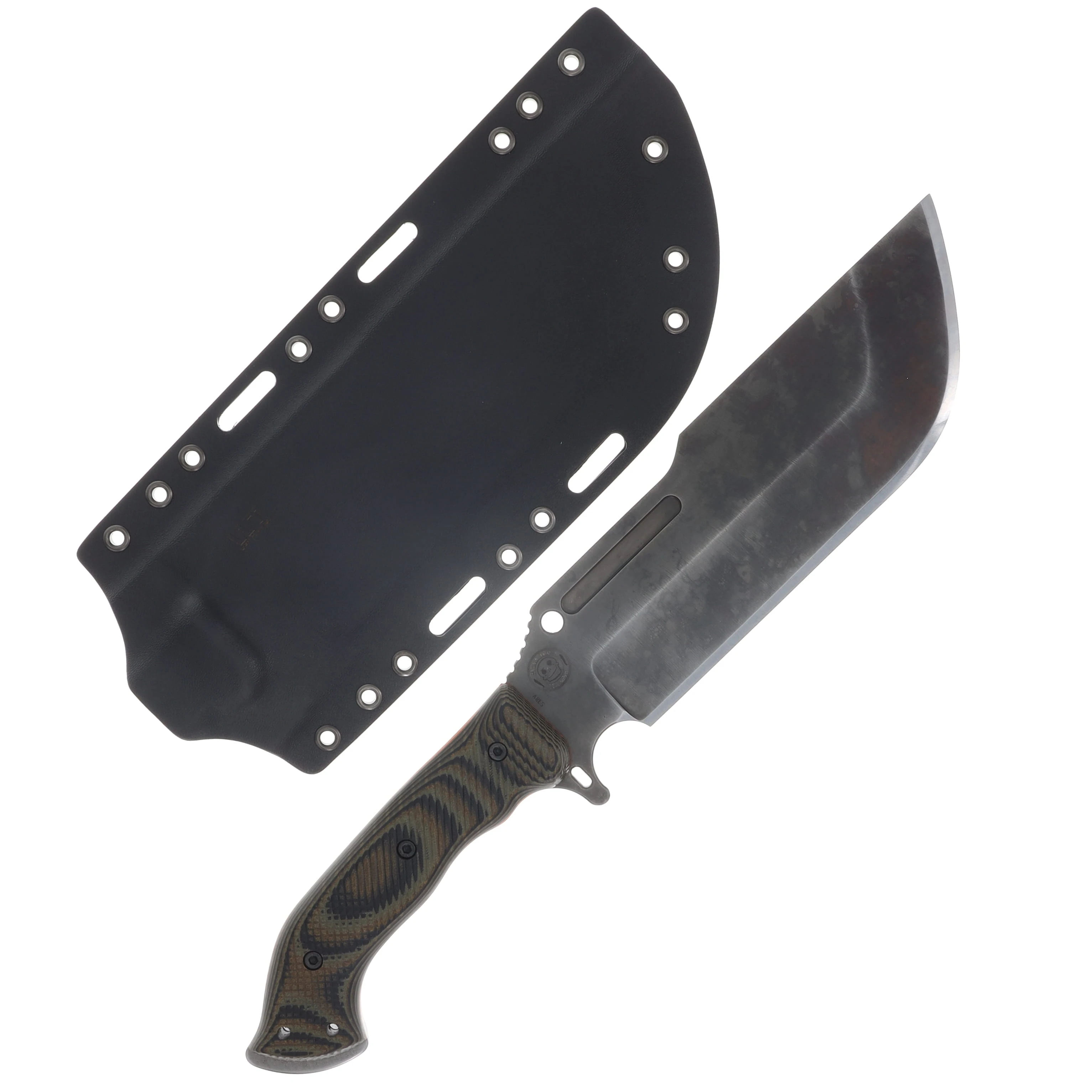 Work Tuff Gear Ares-C SK85 Devil APO Wilderness Camo Grip Black Kydex Sheath SK85-DAPOWCGB View 2