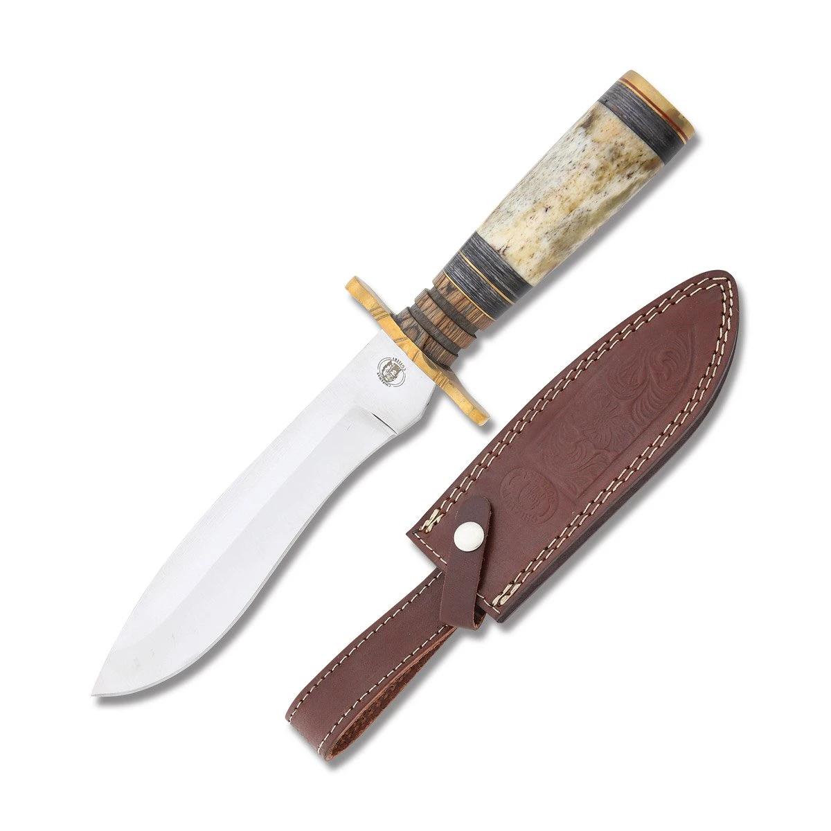 Frost Cutlery Chipaway Carved Wood and Bone Hunter FRCW3463BRB View 1